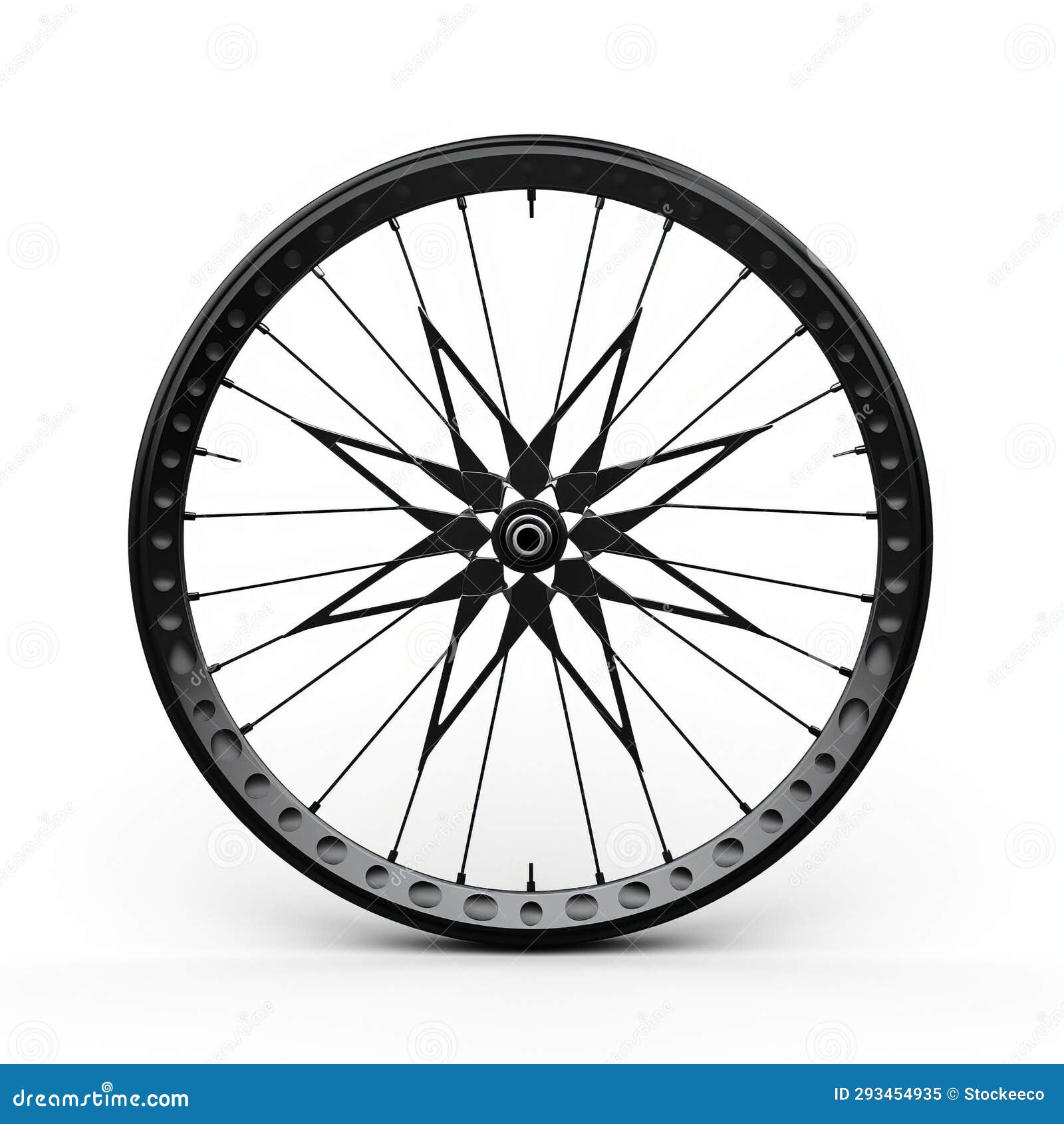 Black Starburst Cnh Rim Urban and Edgy Bicycle Wheel Design Stock
