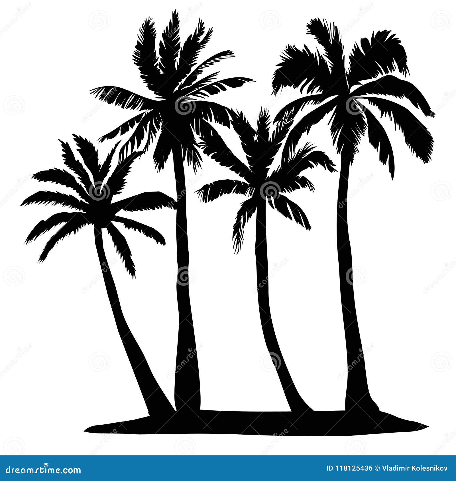 Palm Silhouette Cartoon Vector | CartoonDealer.com #13795371