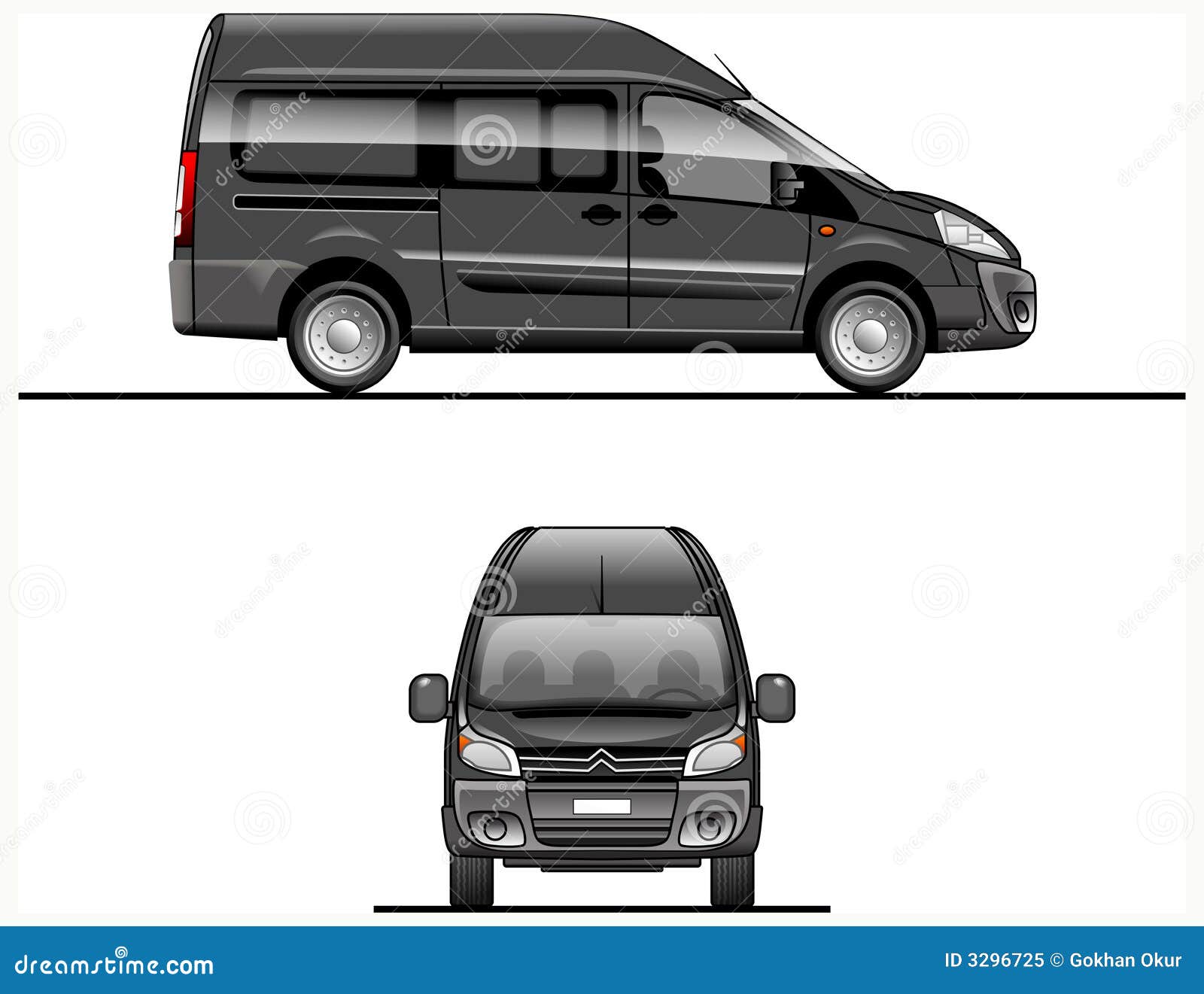Black Vector Van stock illustration. Illustration of close - 3296725