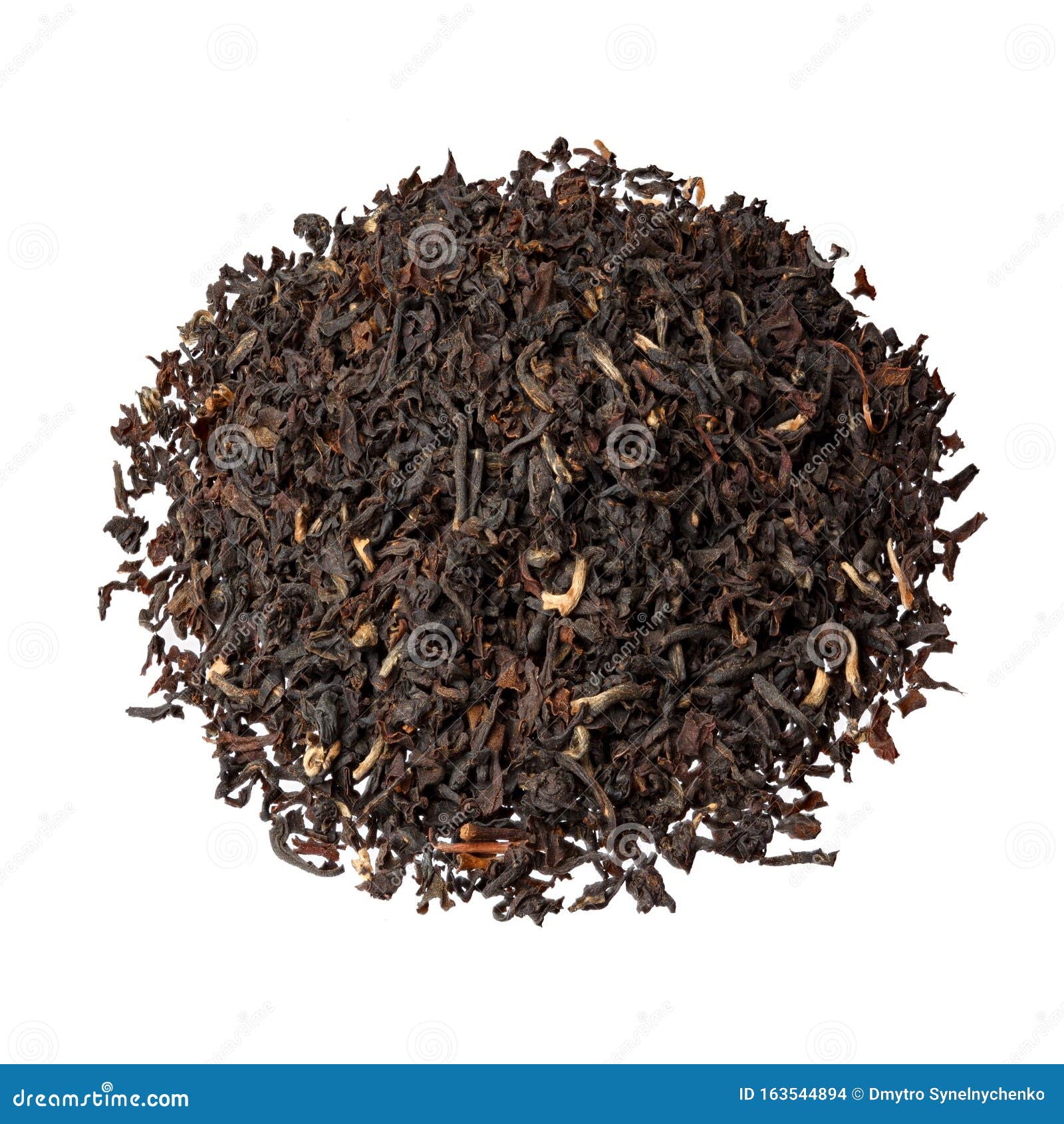 Black Velvet Tea Closeup, Isolated on White. Stock Photo Image of
