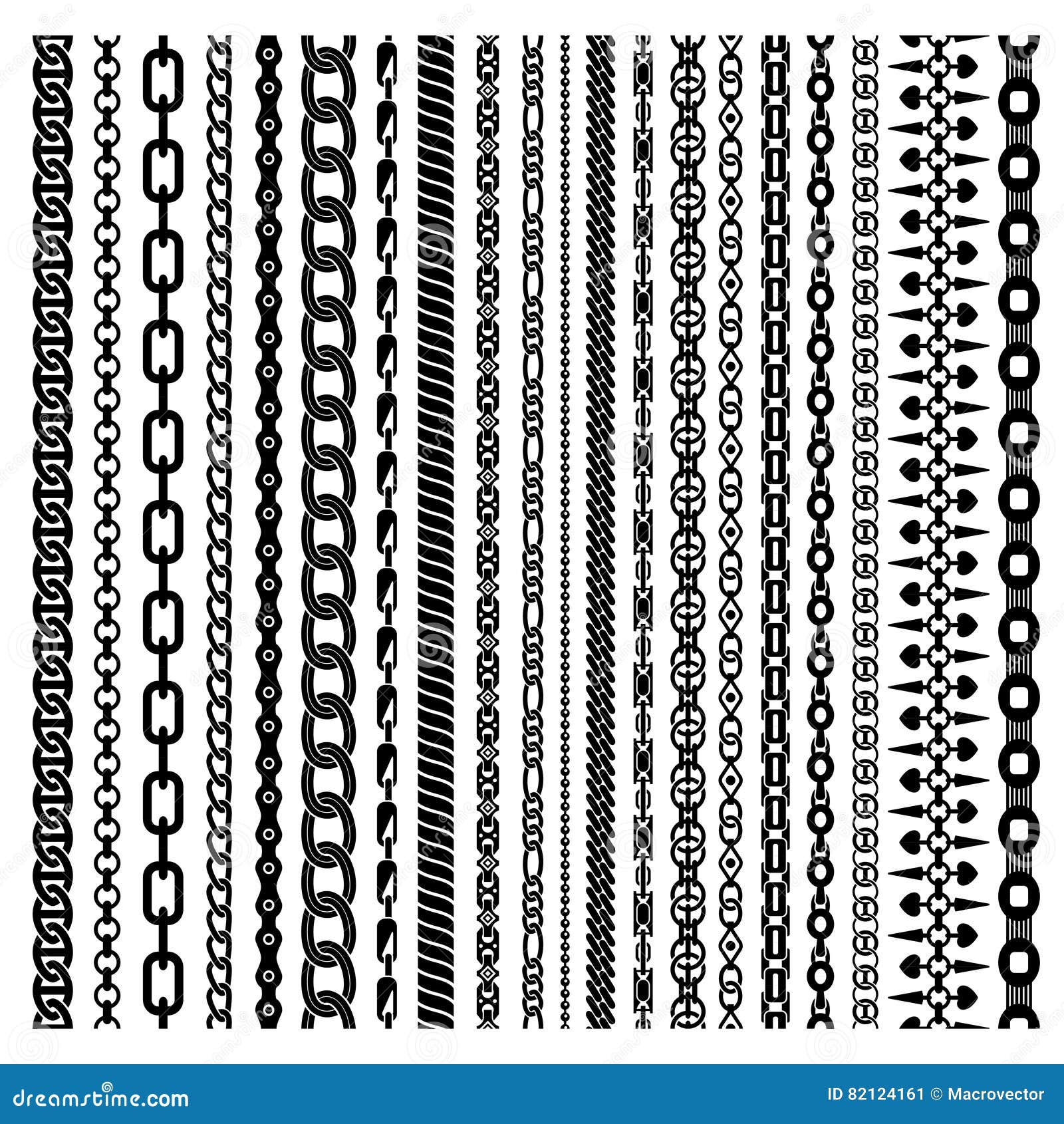 Black Vertical Chains Set stock vector. Illustration of concept - 82124161