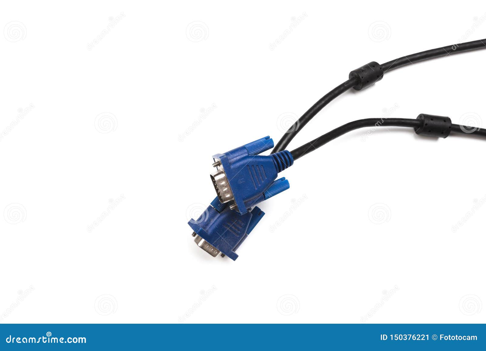 Black VGA Power Cable Socket on White Background Stock Image Image of