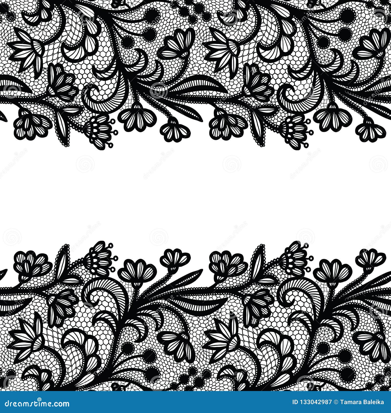 Black Lace Seamless Pattern On White Background Royalty Free SVG, Cliparts,  Vectors, And Stock Image