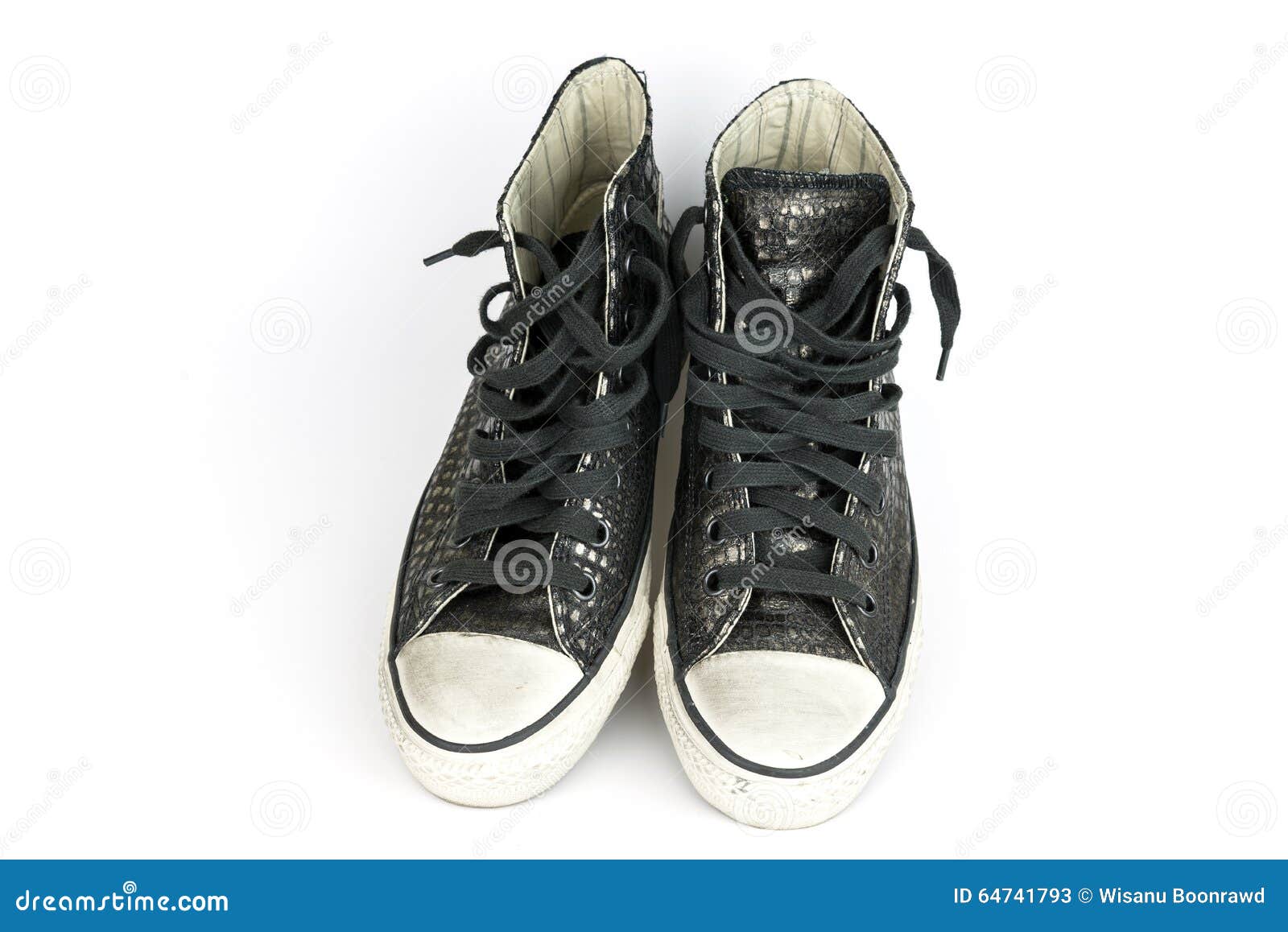 Black Vintage Shoes Crocodile Leather, Boots Stock Image - Image of ...