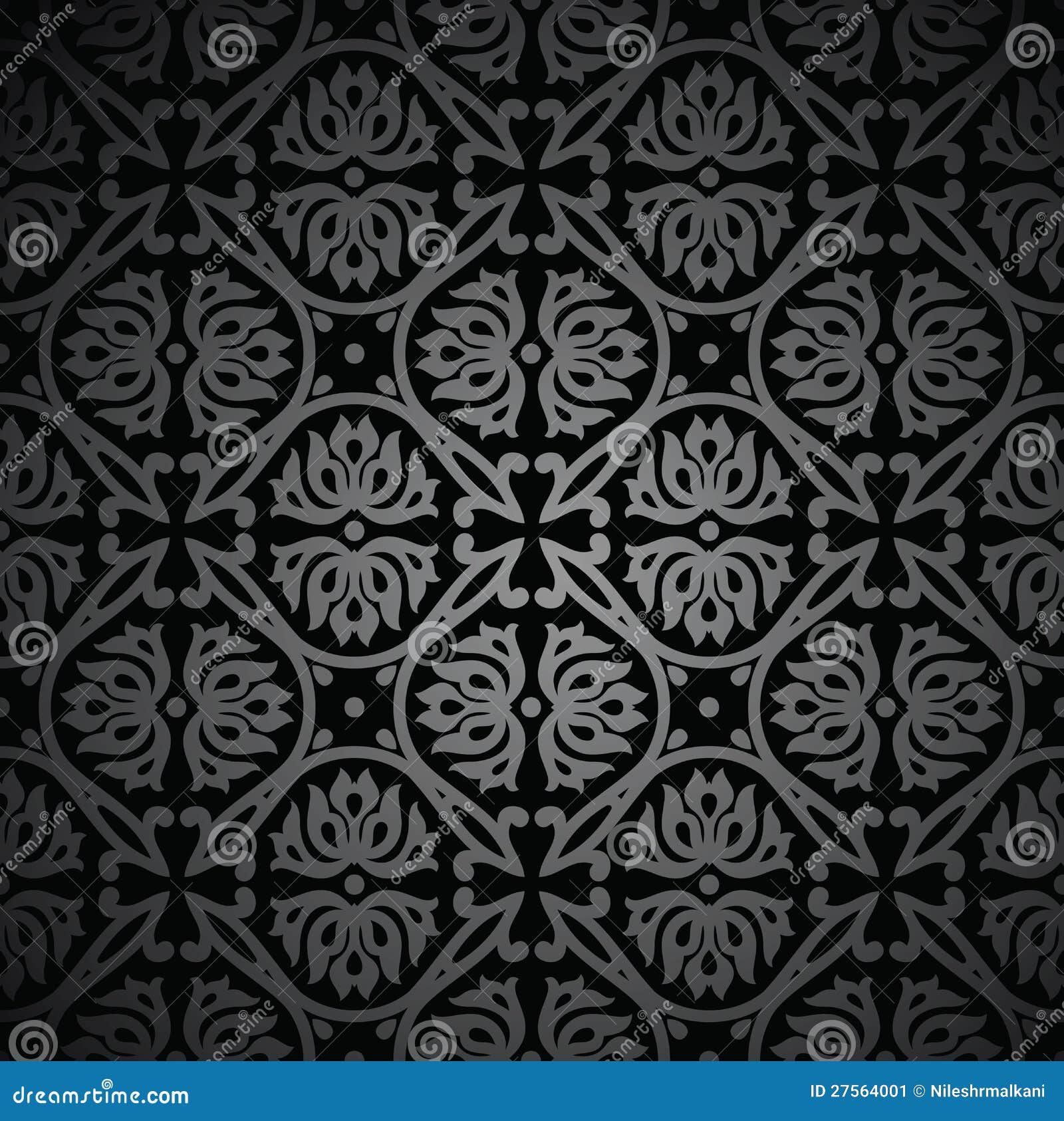 Black vintage wallpaper stock vector. Illustration of classic 27564001