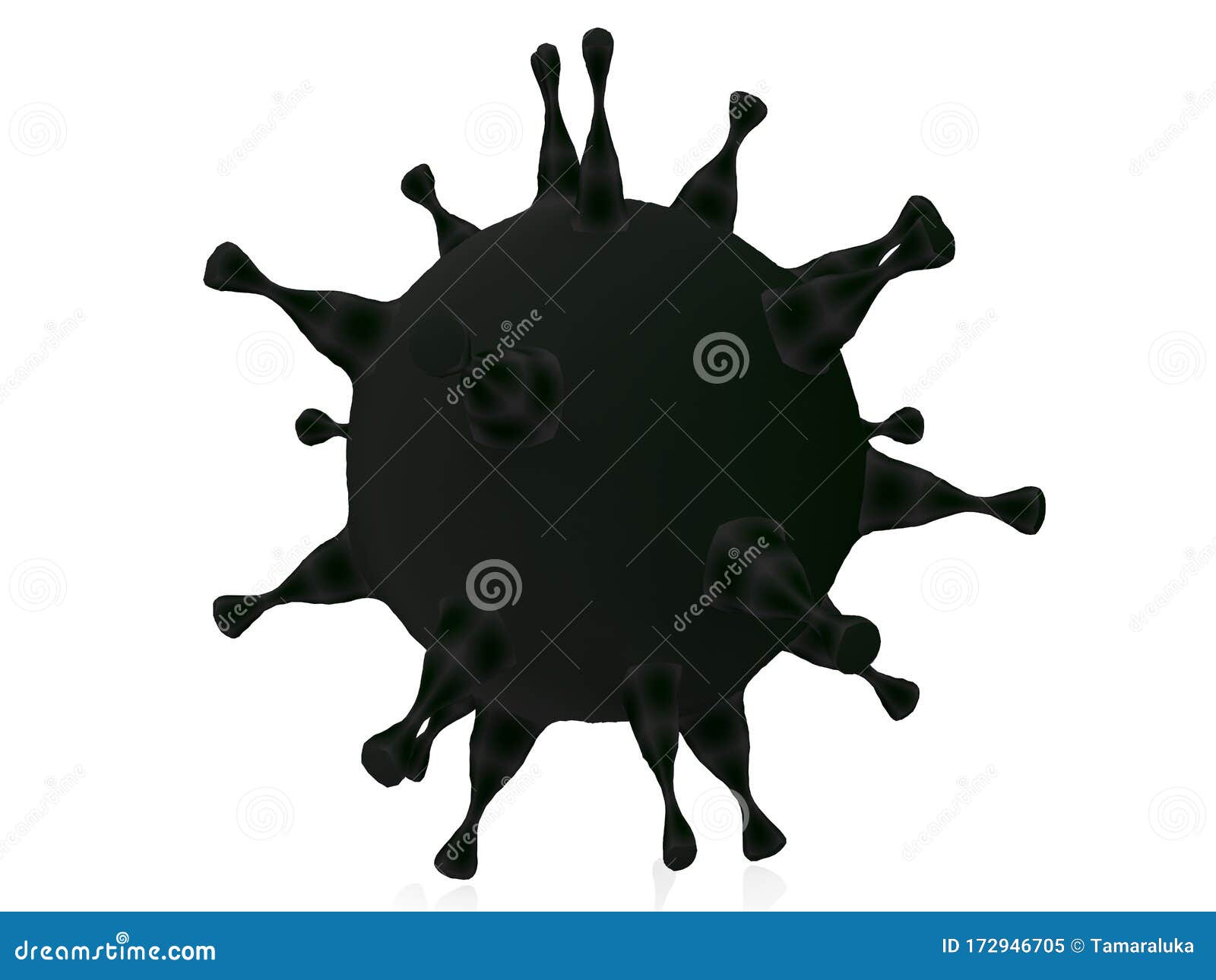 Black Virus on White Background Stock Illustration Illustration of