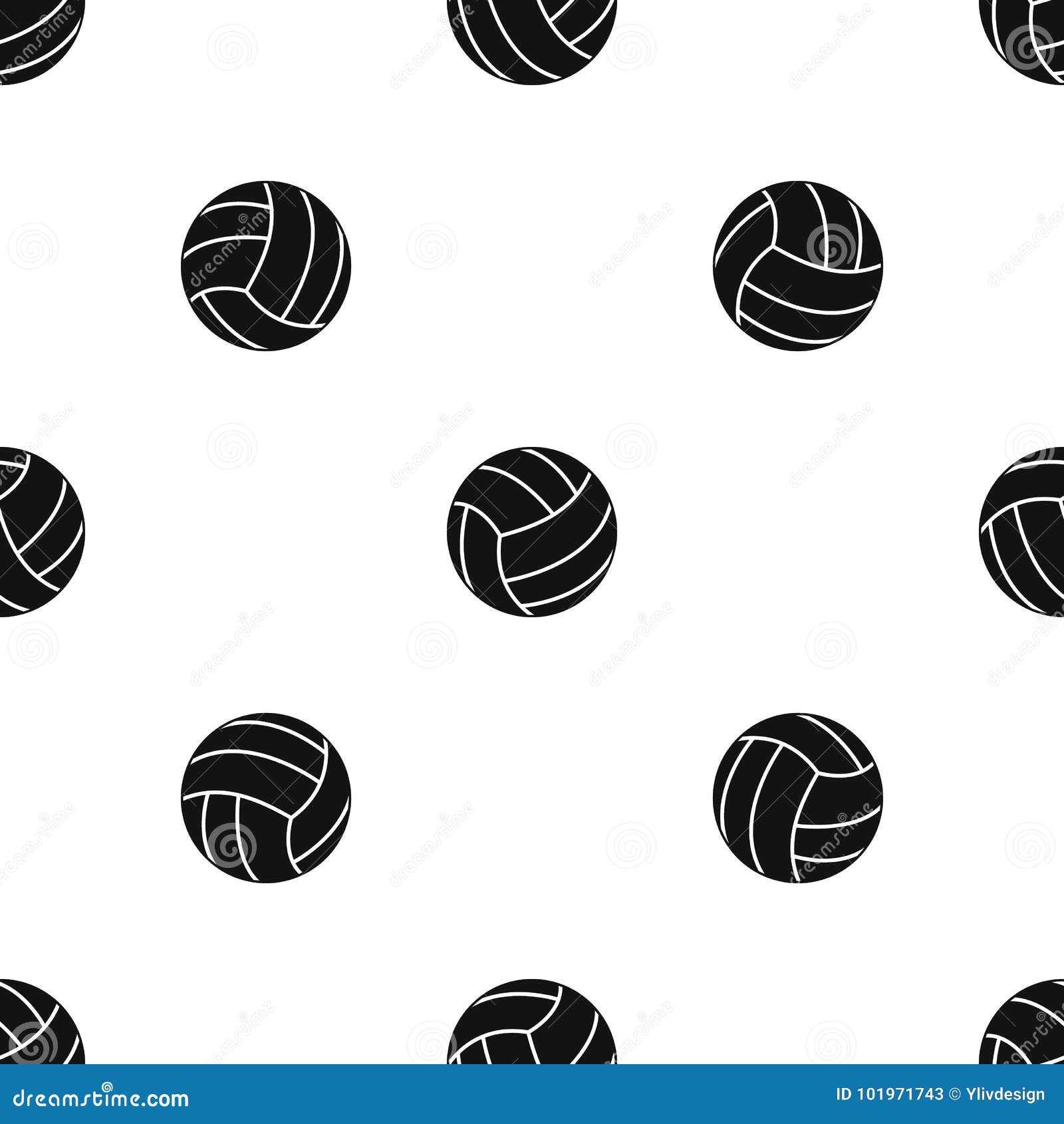 Black Volleyball Ball Pattern Seamless Black Stock Vector ...