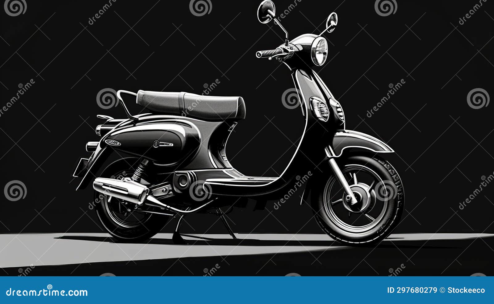 distinct stylistic range: black and white moped 