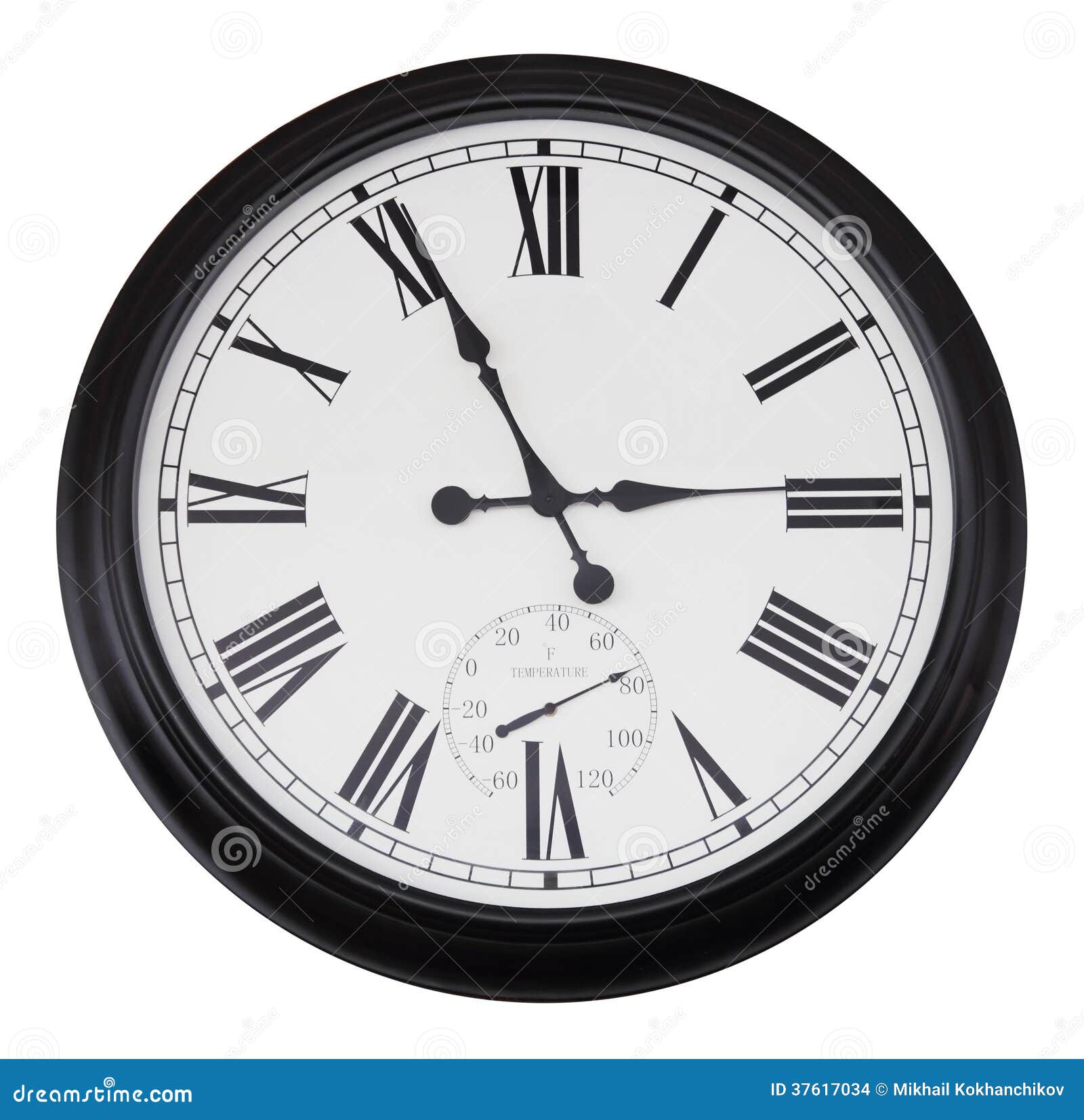 Black Wall Vintage Clock Isolated Stock Photo Image of pointer
