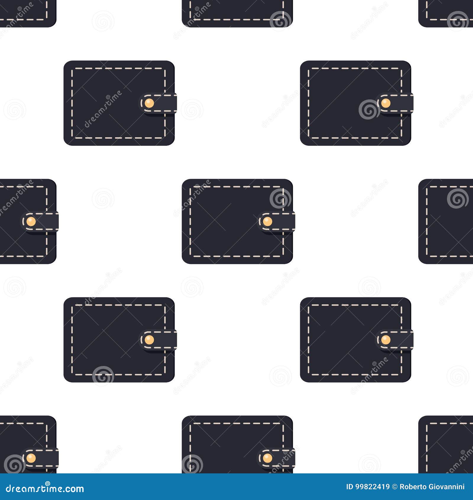 Black Wallet Icon Seamless Pattern Stock Vector Illustration of
