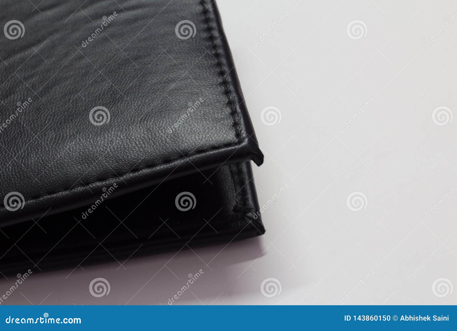 Black Wallet on White Background with Space for Text Stock Photo ...