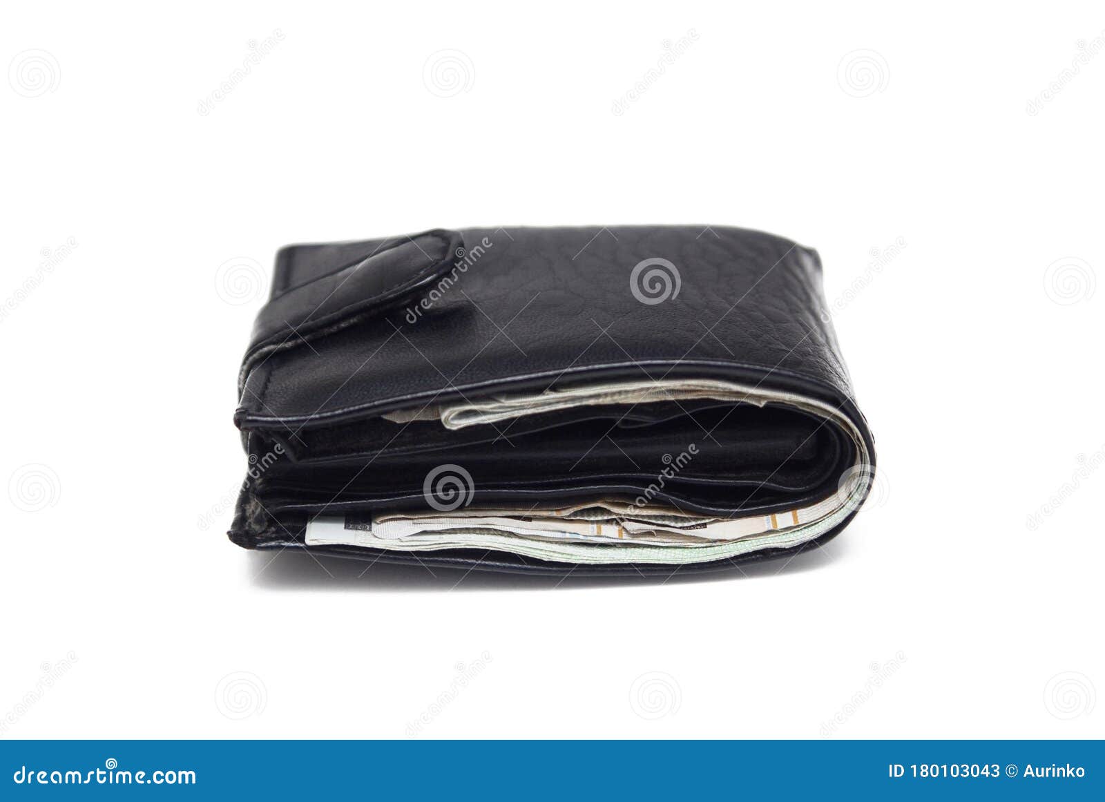 Black Wallet Isolated on White Stock Image - Image of economy, budget ...