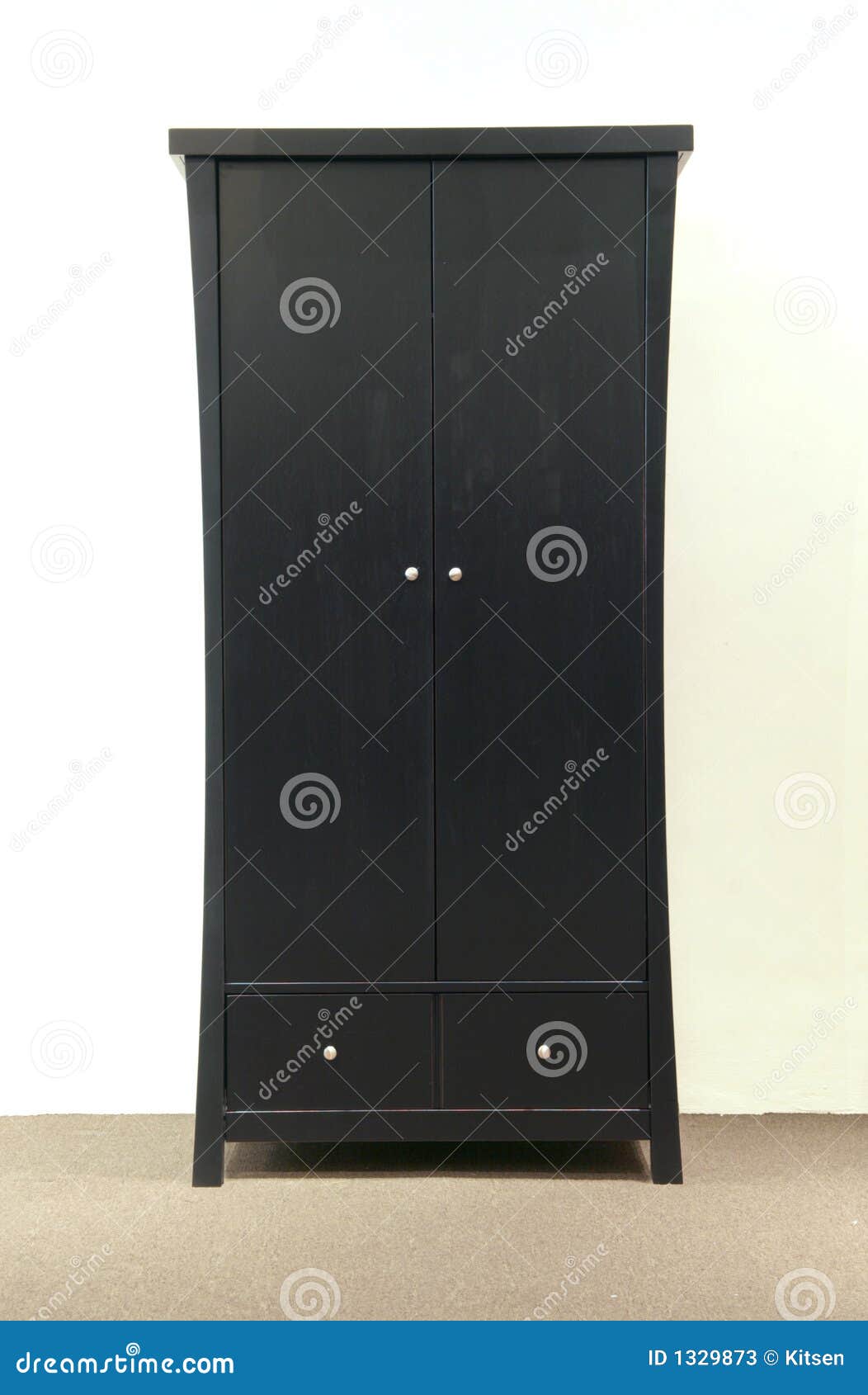 Black wardrobe stock image. Image of doors, finish, large 1329873
