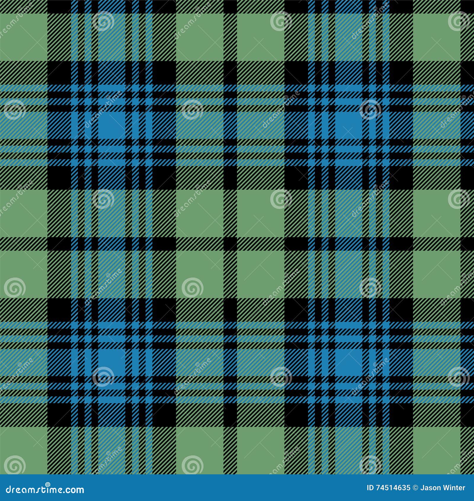 Black Watch Repeating Tartan Stock Vector Illustration of tartan