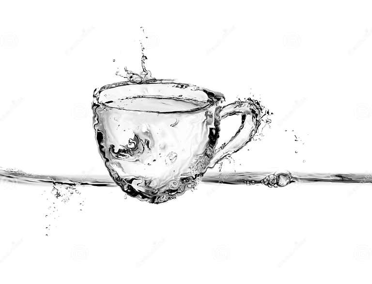 Black Water Coffee Cup stock photo. Image of splash 260076590