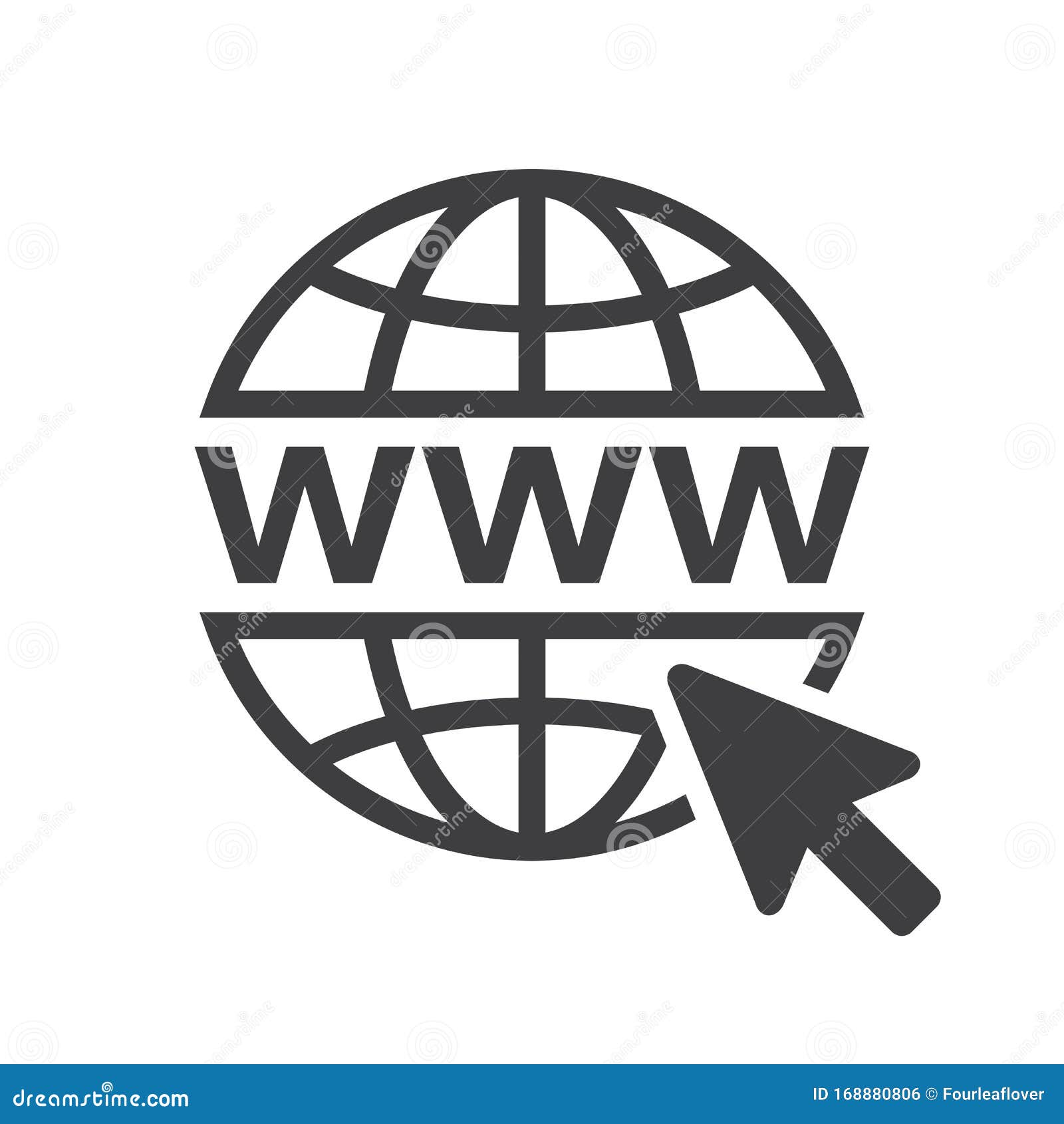 black website www icon with wireframe globe on white background