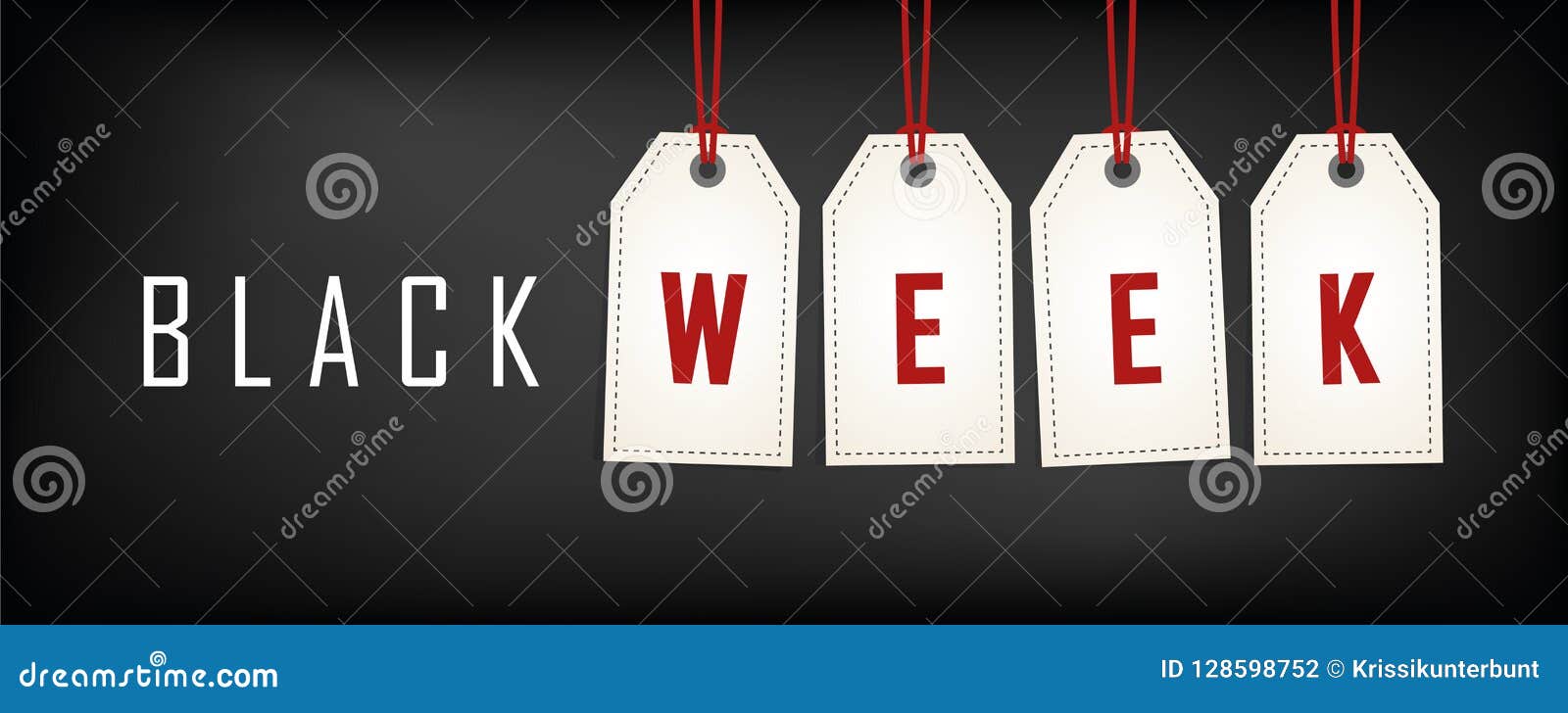 black week sale white tags advertising on black background