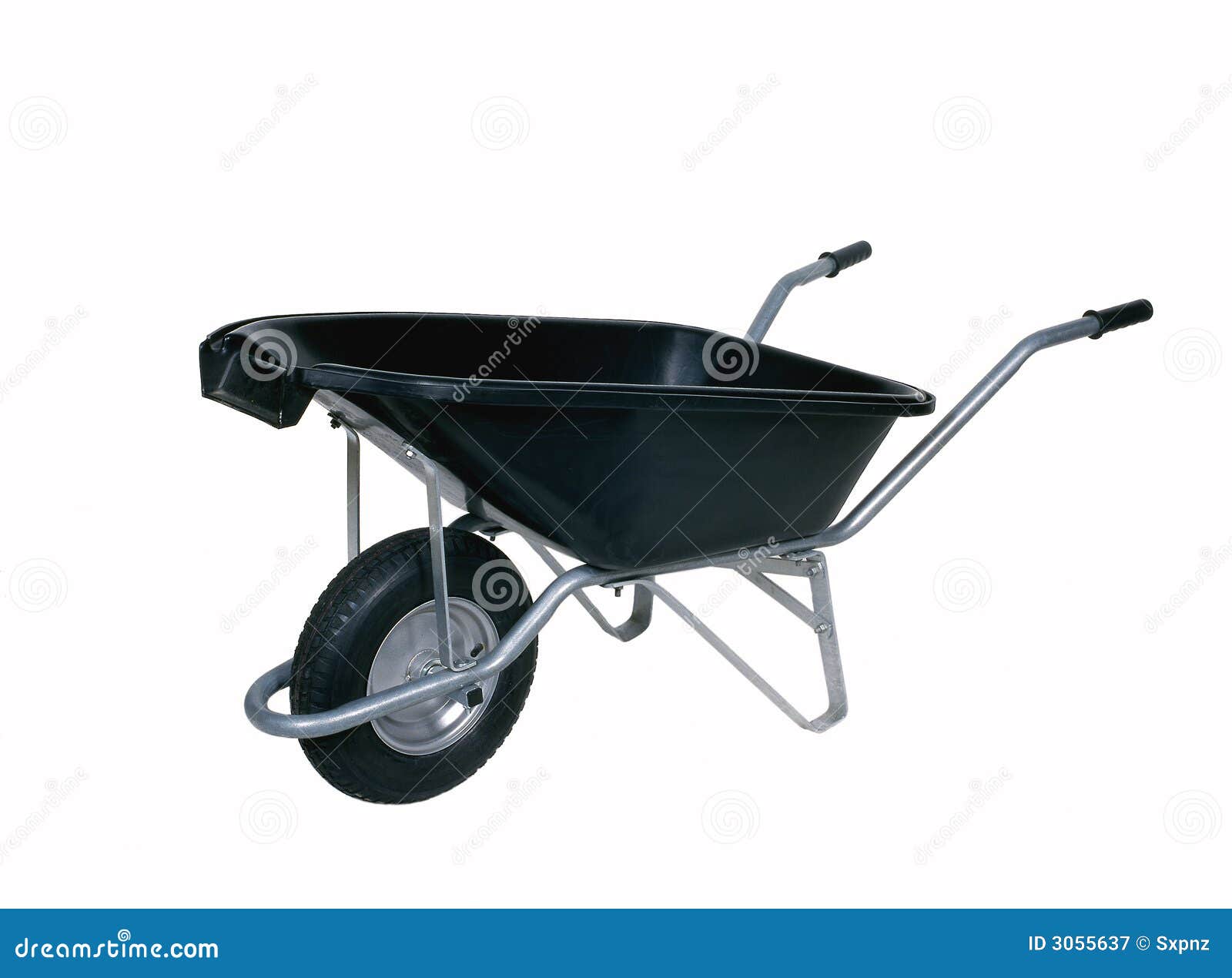 Black wheelbarrow stock image. Image of building, agricultural 3055637