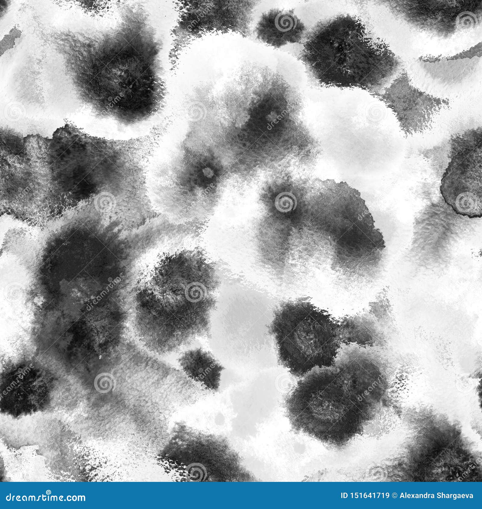 Black And White Abstract Monochrome Seamless Pattern Wet Paint Stock Image Image Of Blurred Drawn 151641719