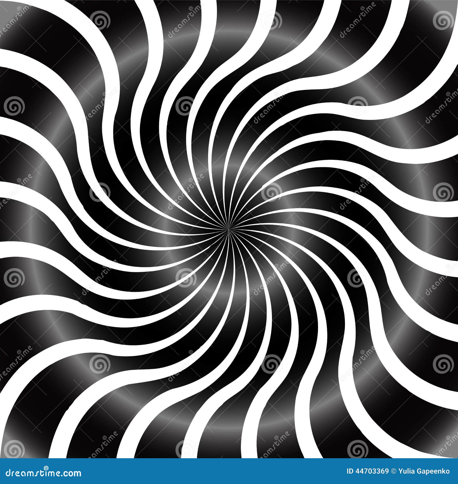 Black And White Abstract Psychedelic Art Cartoon Vector 44702381
