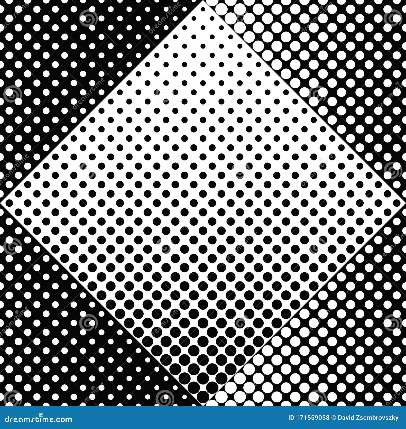Black and White Abstract Seamless Dot Pattern Background Design Stock