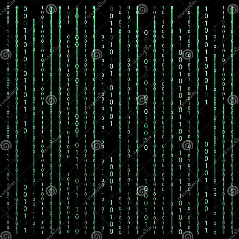 Black and White. Algorithm Binary Code with Digits on Background Stock ...