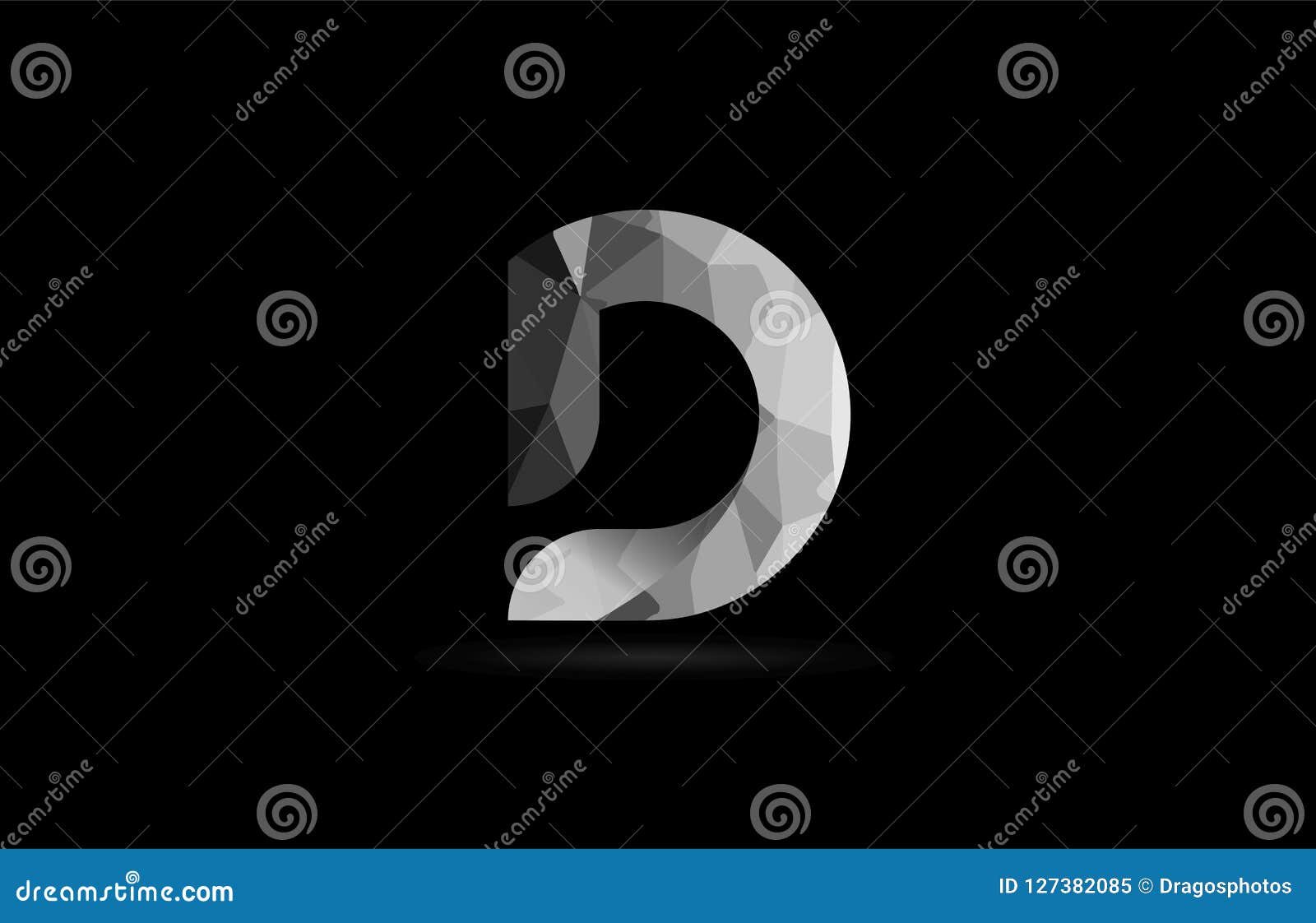Black and White Alphabet Letter D Logo Icon Design Stock Vector