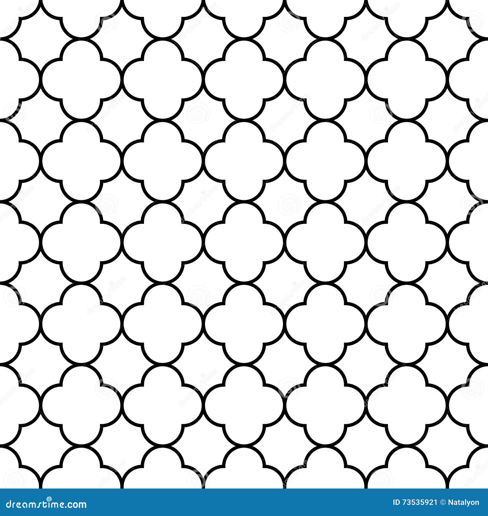 black and white arabic traditional geometric quatrefoil seamless pattern, 