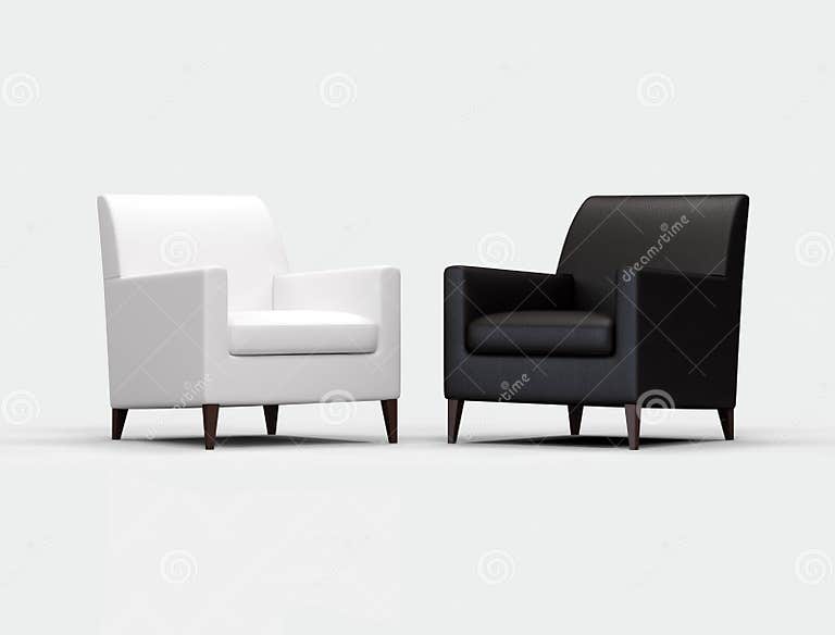 Black and white armchair stock illustration. Illustration of white
