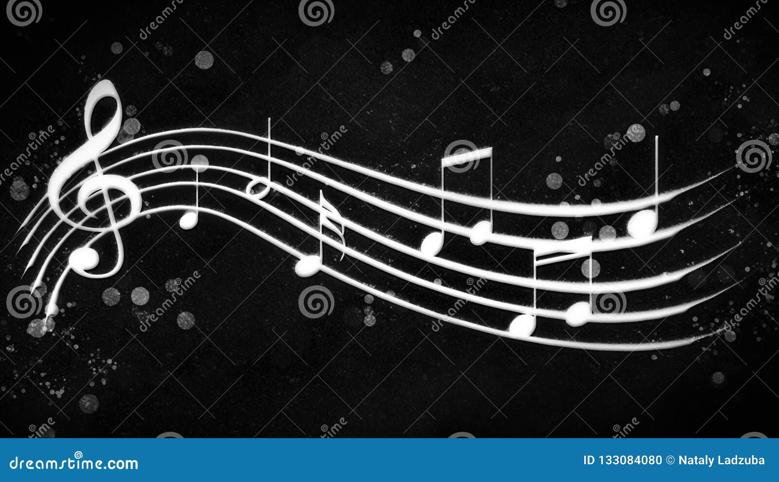 Black and White Background Musical Notes Stock Illustration Illustration of sound, element