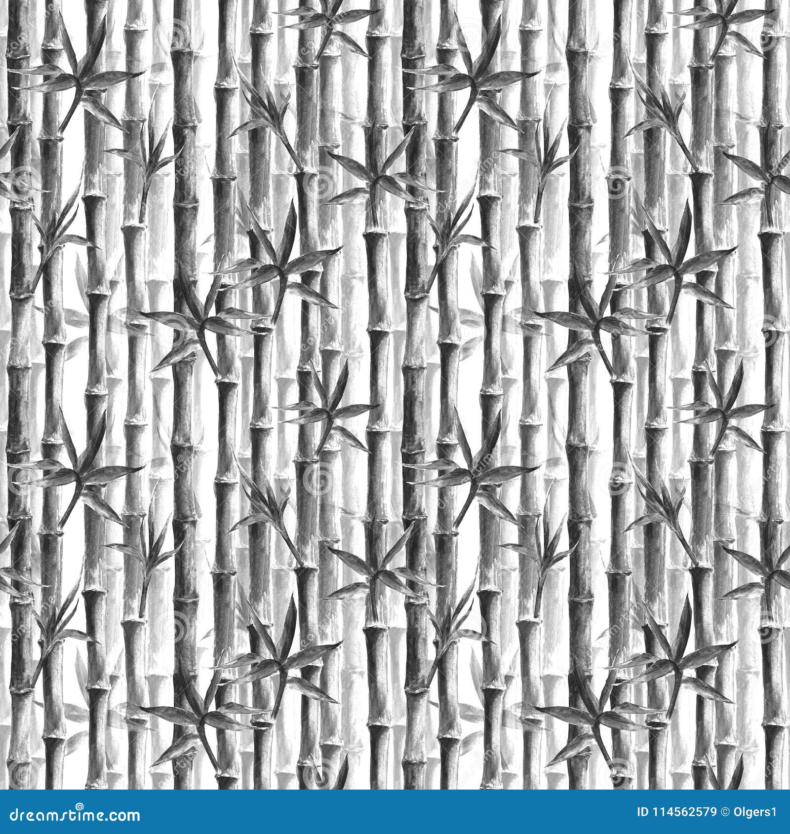 Black and White Bamboo Forest Seamless Pattern Stock Illustration -  Illustration of background, decorative: 114562579