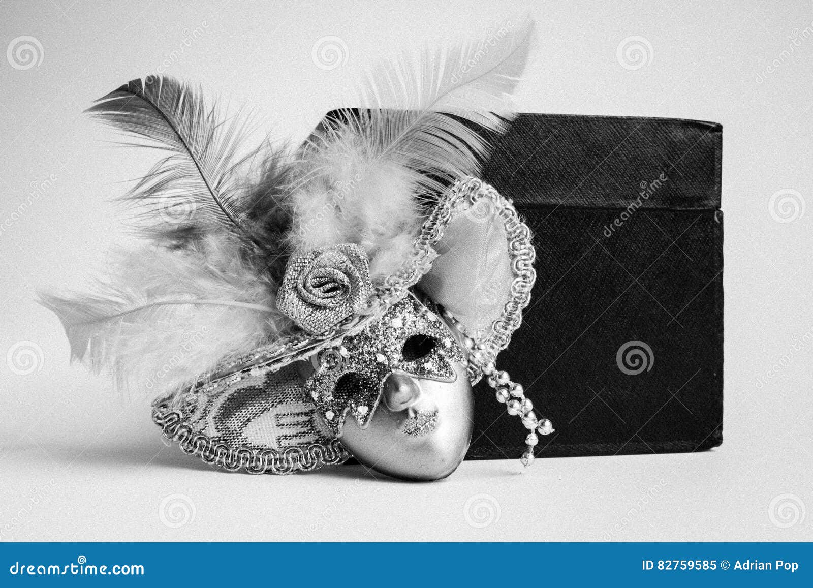 Black and White Beautiful Decorative Miniature Mask Stock Image Image