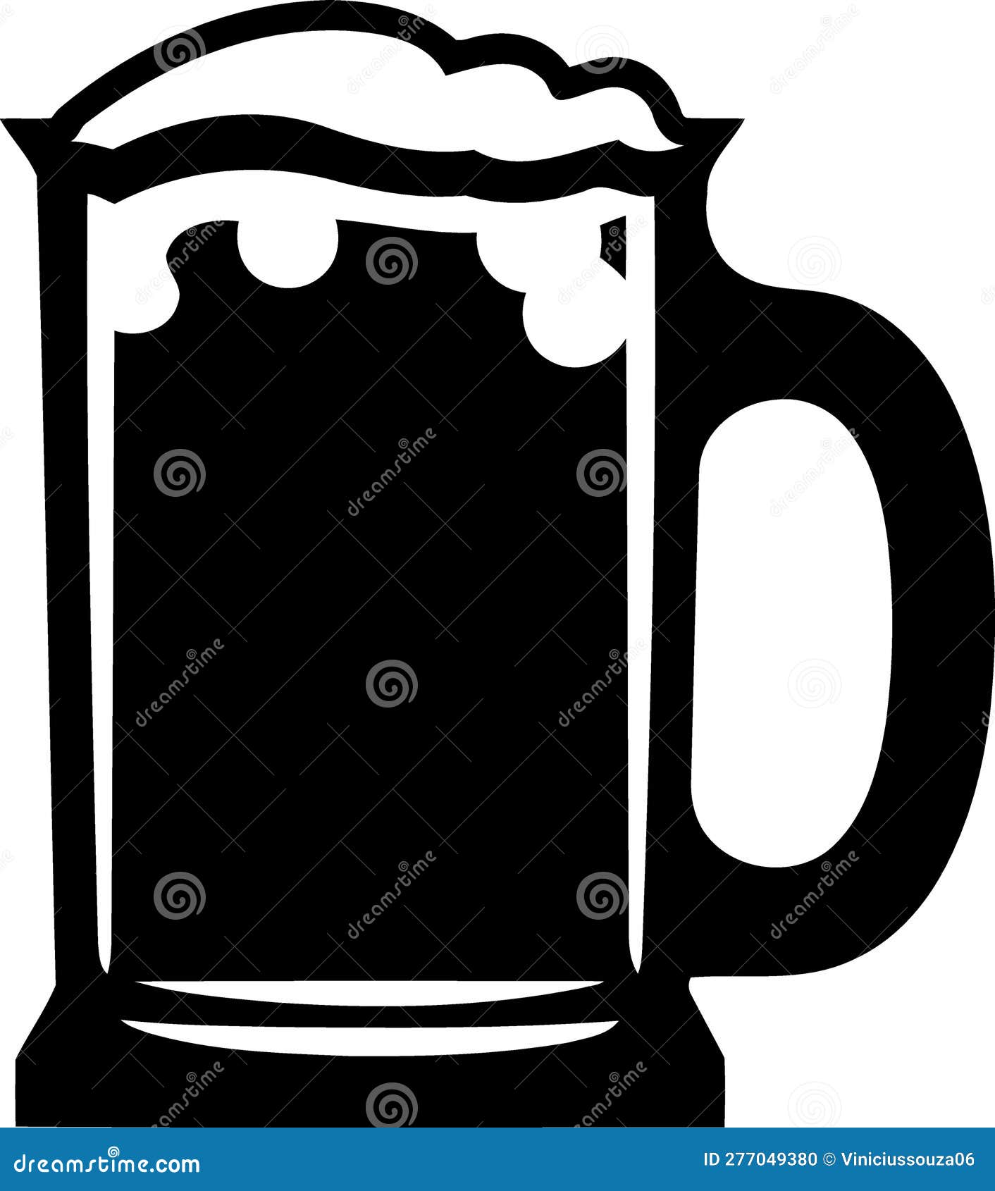Black and white beer mug stock vector. Illustration of beverage 277049380