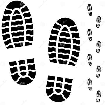 Black and White Boot Prints Stock Vector - Illustration of outdoors ...