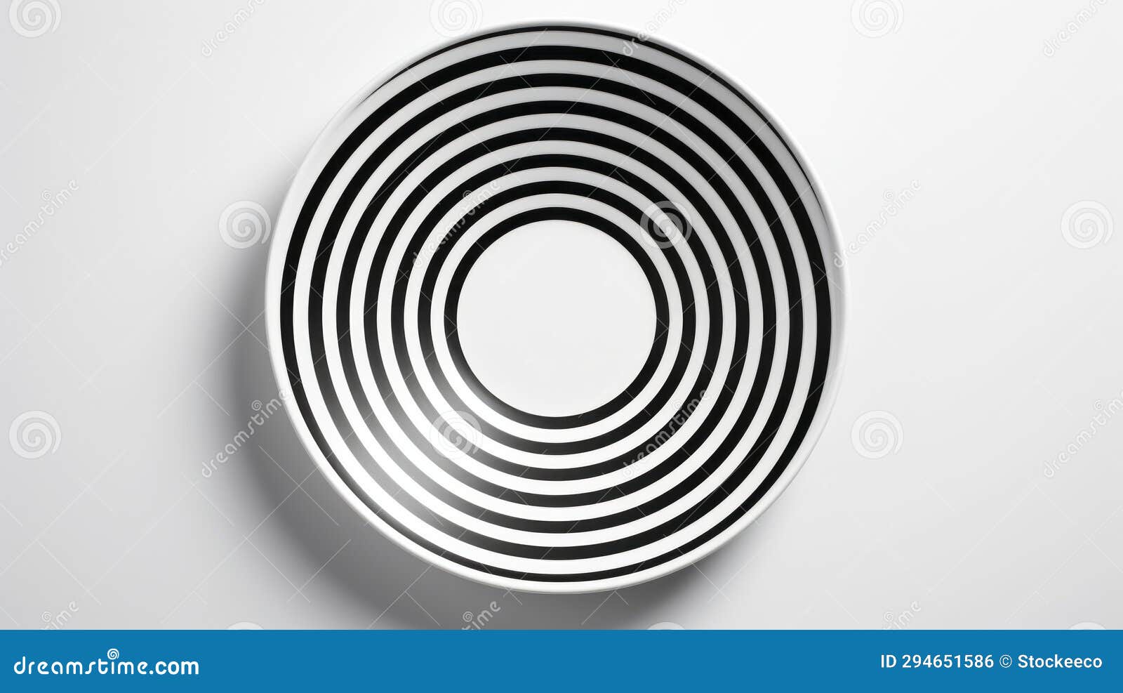 eye-catching black and white swirl plate: minimalist optical illusion 