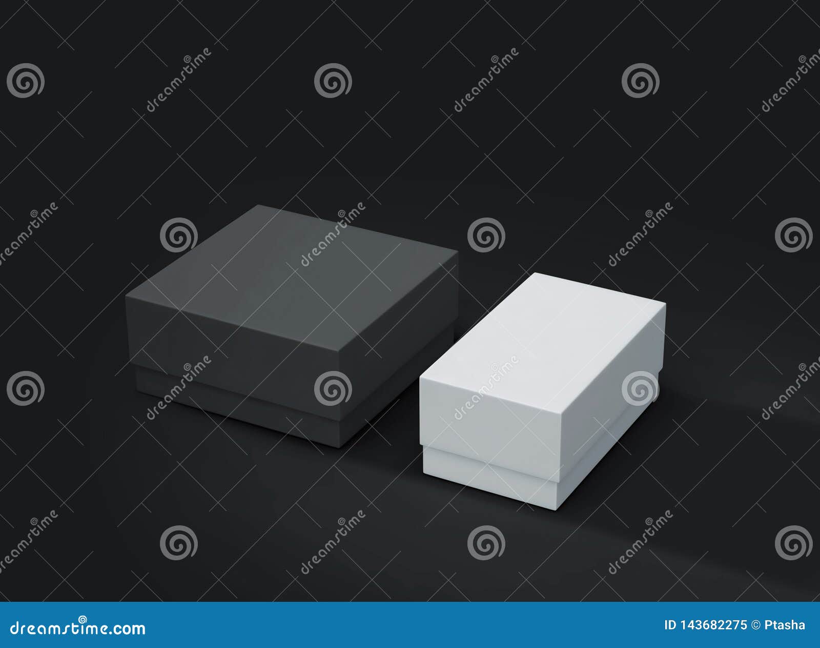 Black and White Boxes on Black Background Stock Illustration