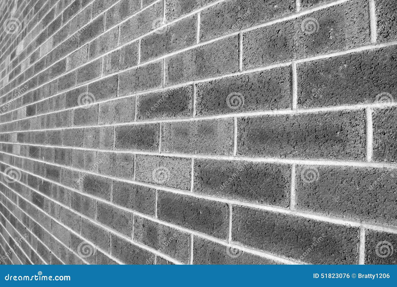 Black and White Brick Background Fading into the Distance Stock Photo