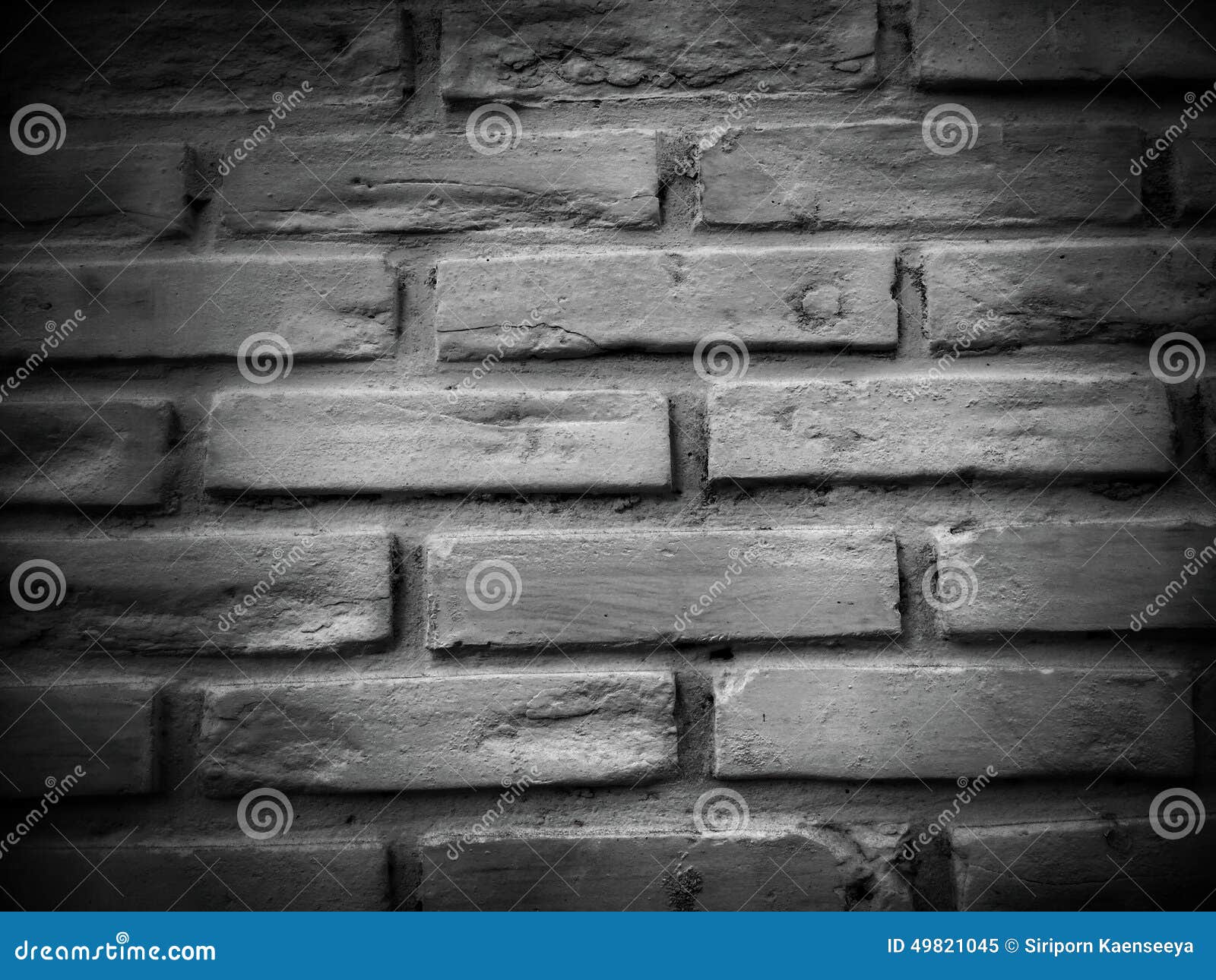 Black And White Brick Wall Texture Background. Stock Photo Image
