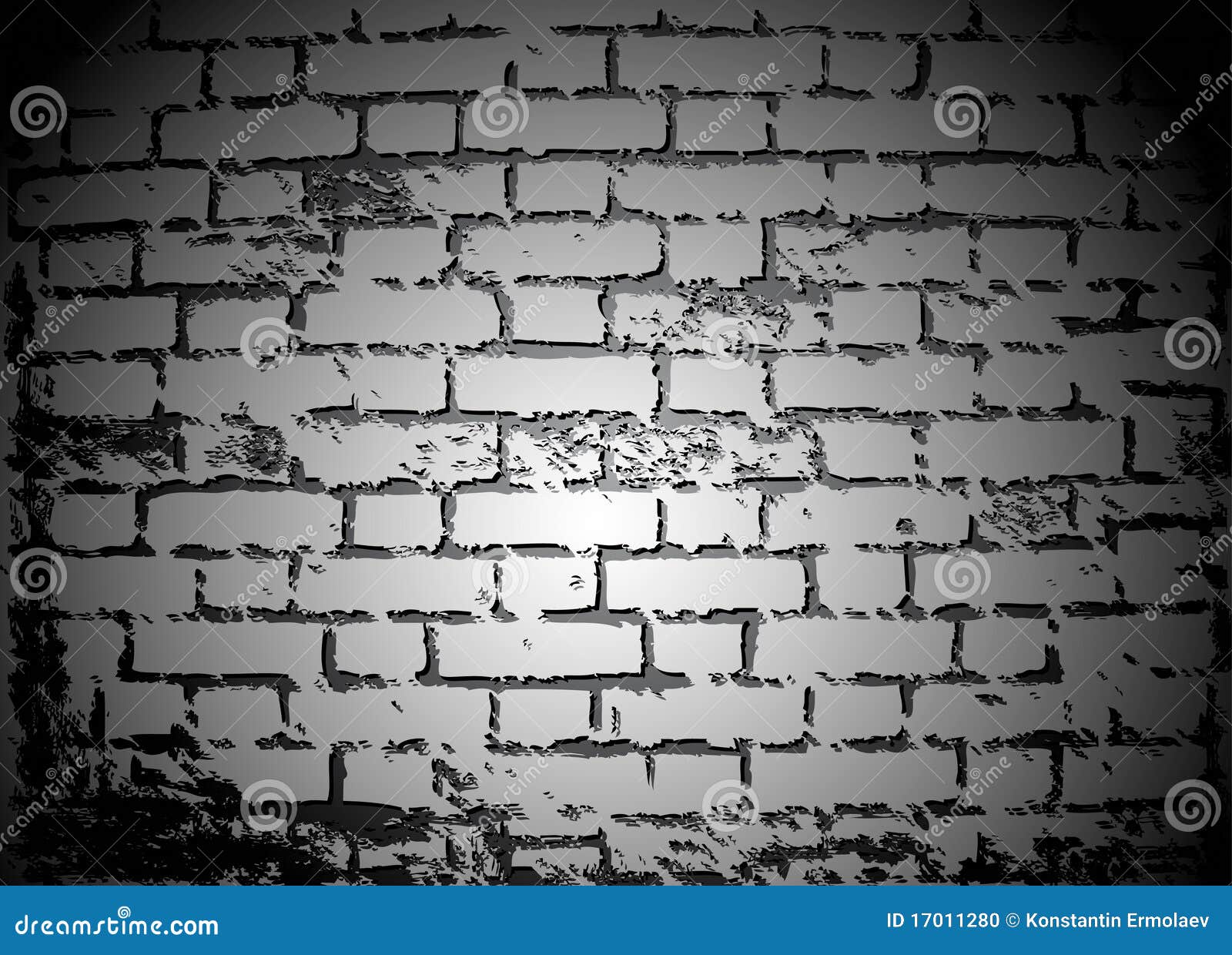 Black and White Brick Wall. Vector Stock Illustration Illustration of