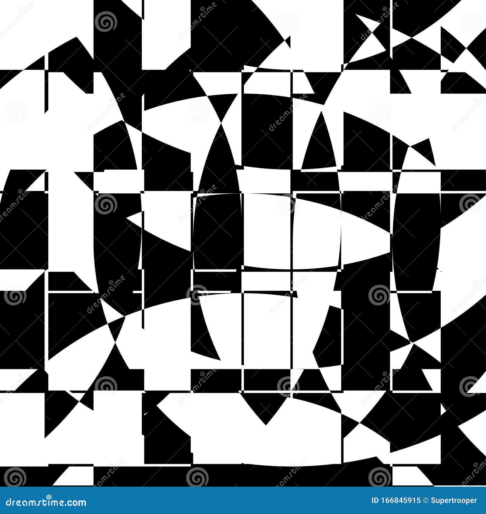 Black and White Broken Glass Grid Vector Background Stock Illustration