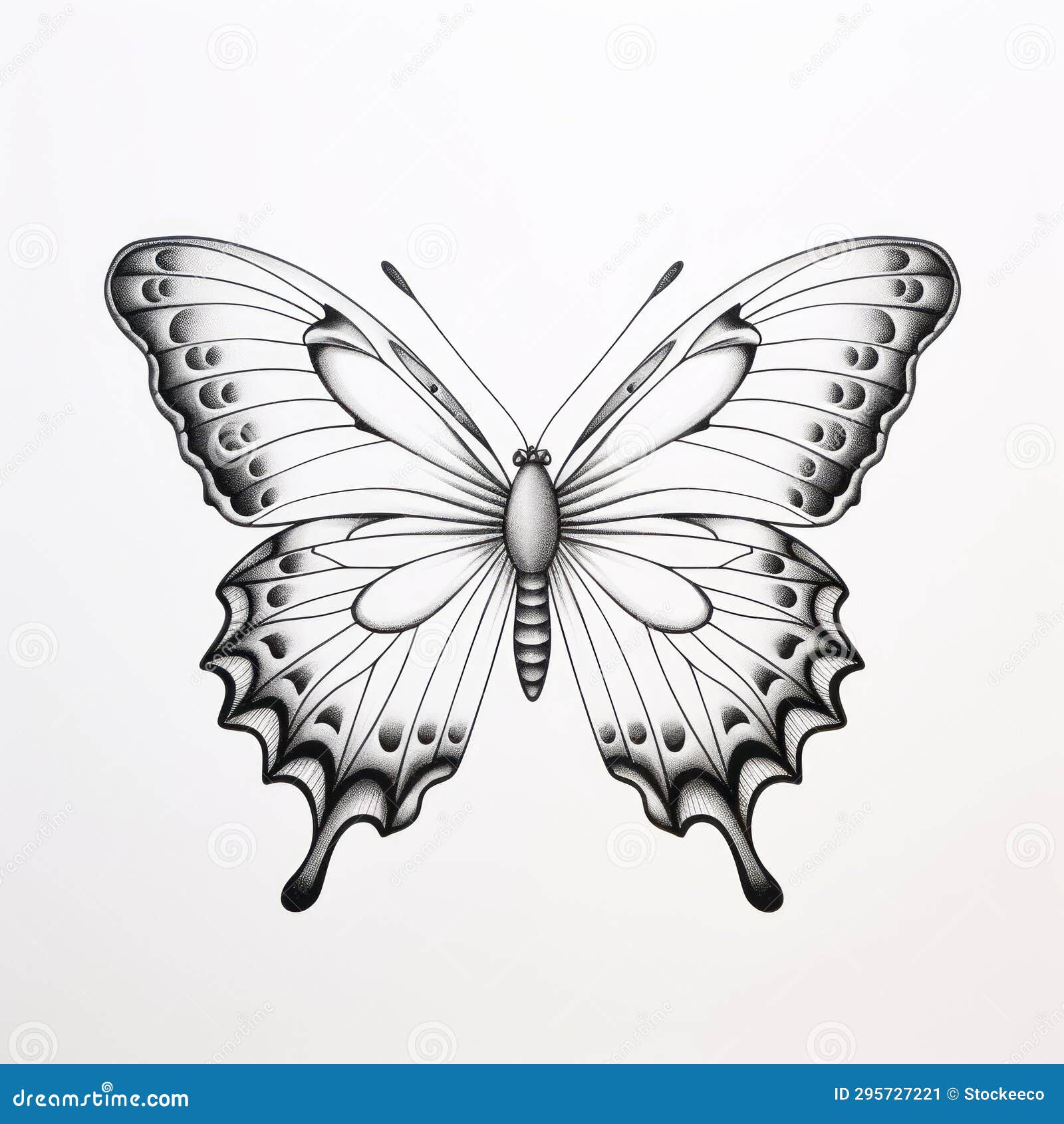 Black and White Butterfly Vector Vintage Poster Design with Elegant ...