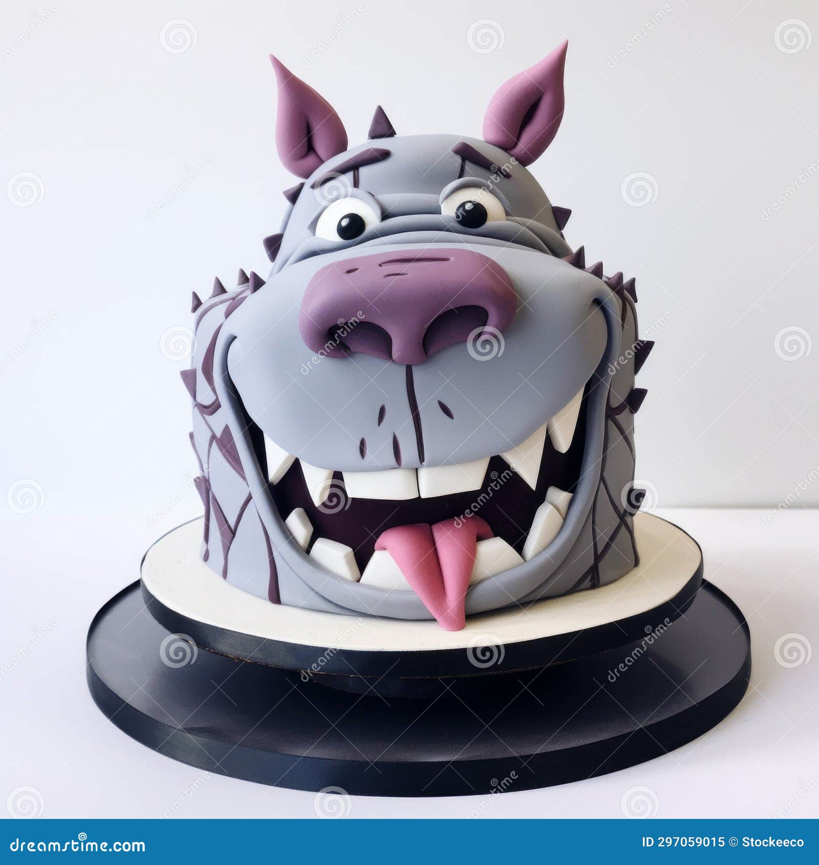 dinocore cake: a detailed 2d rhinoceros theme cake with character caricatures