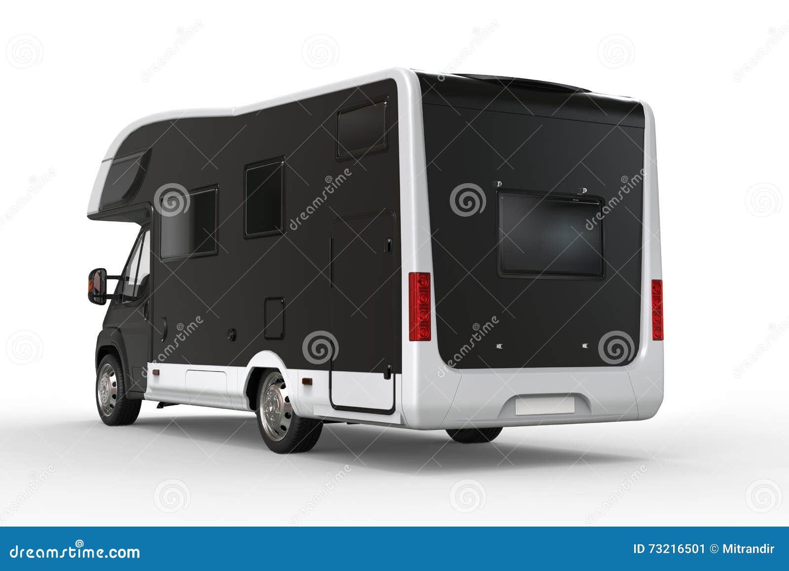 Black and White Camper Vehicle Stock Illustration - Illustration of ...