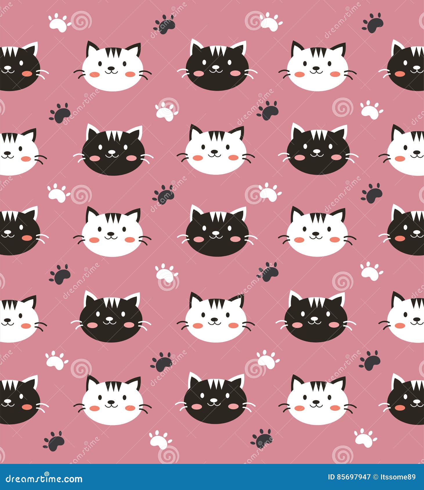Black and White Cat Wallpaper Stock Vector - Illustration of happy, draw: 85697947 Black and White Cat Wallpaper Stock Vector - Illustration of happy, draw: 85697947