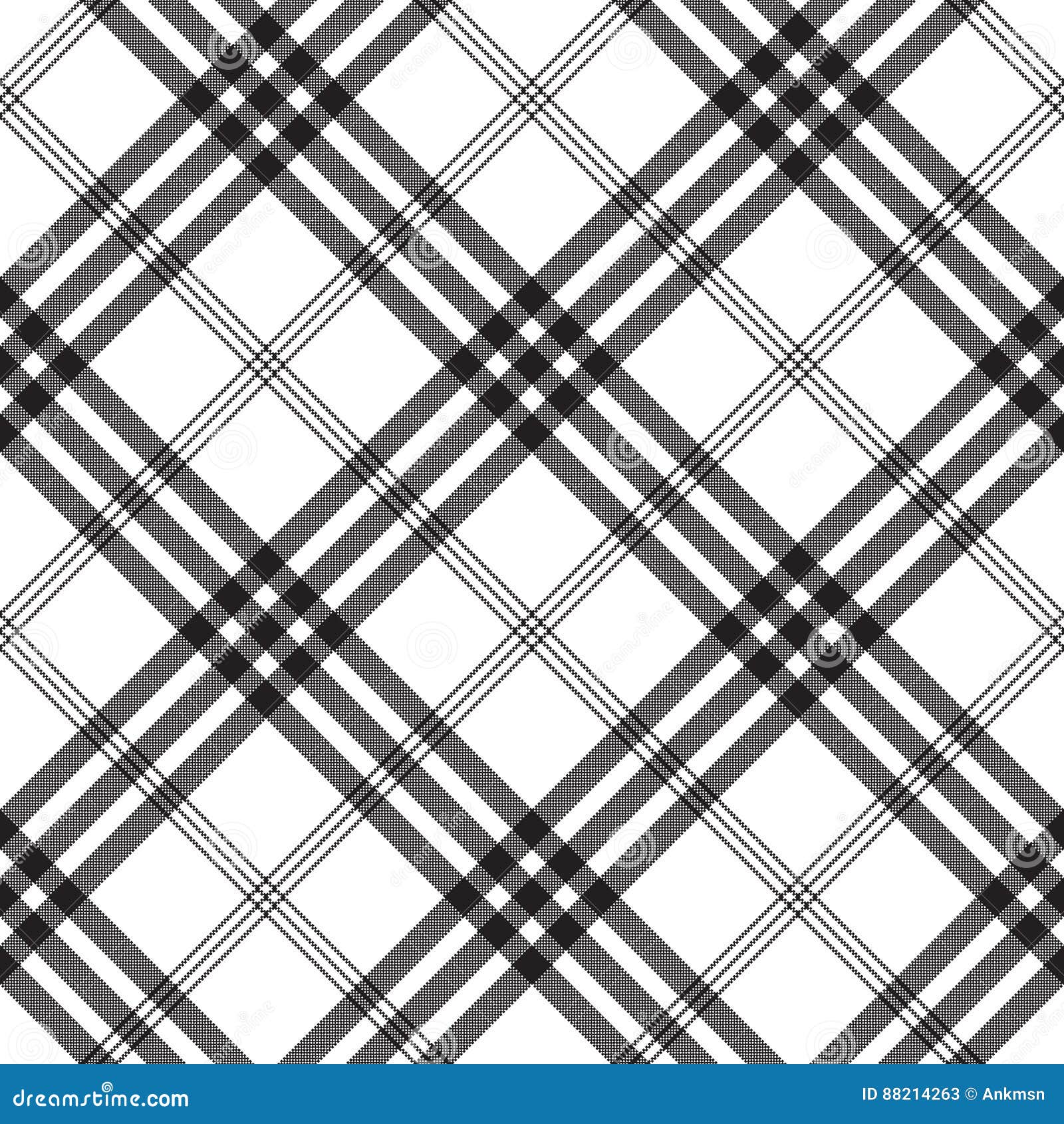 Black White Check Pixel Square Fabric Texture Seamless Pattern Stock Vector Illustration Of Blanket British