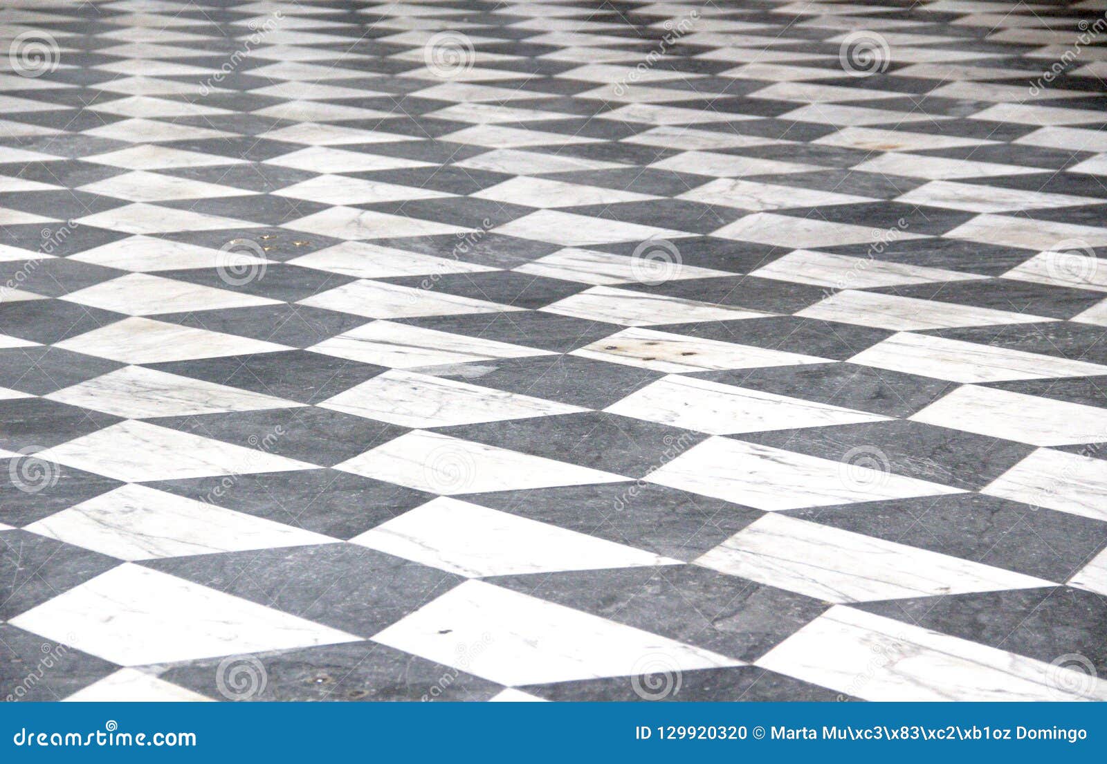 Black And White Checkered Marble Floor Pattern Stock Photo Image