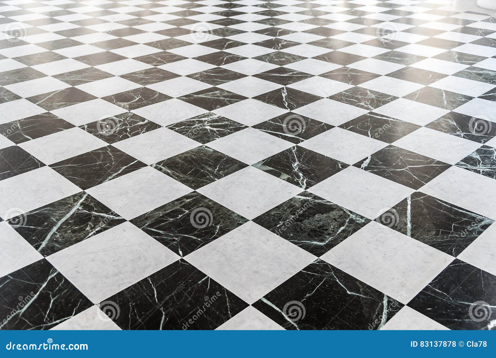 black and white checkered marble floor
