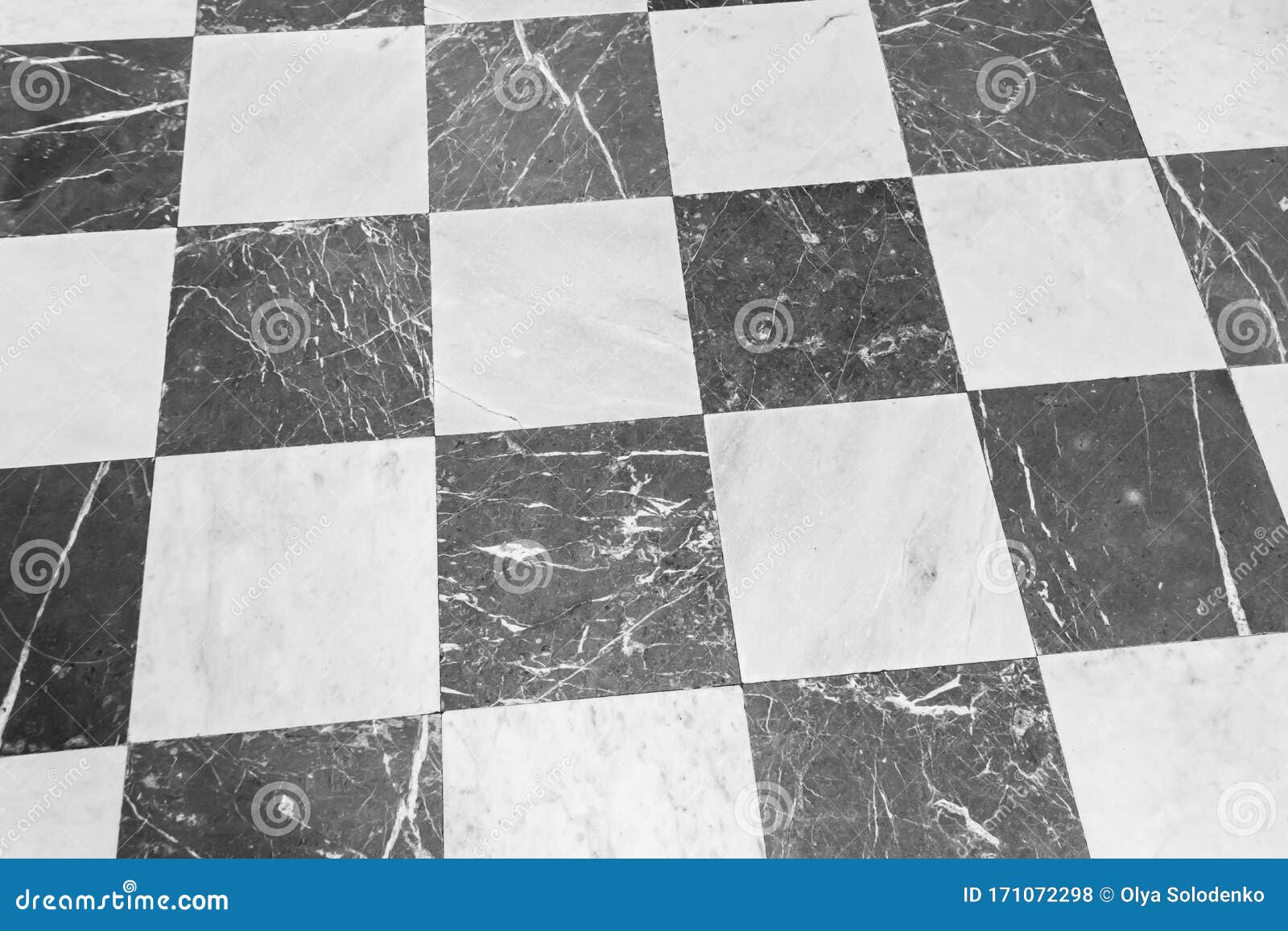 Black and White Checkered Marble Floor. Marble Texture for Background
