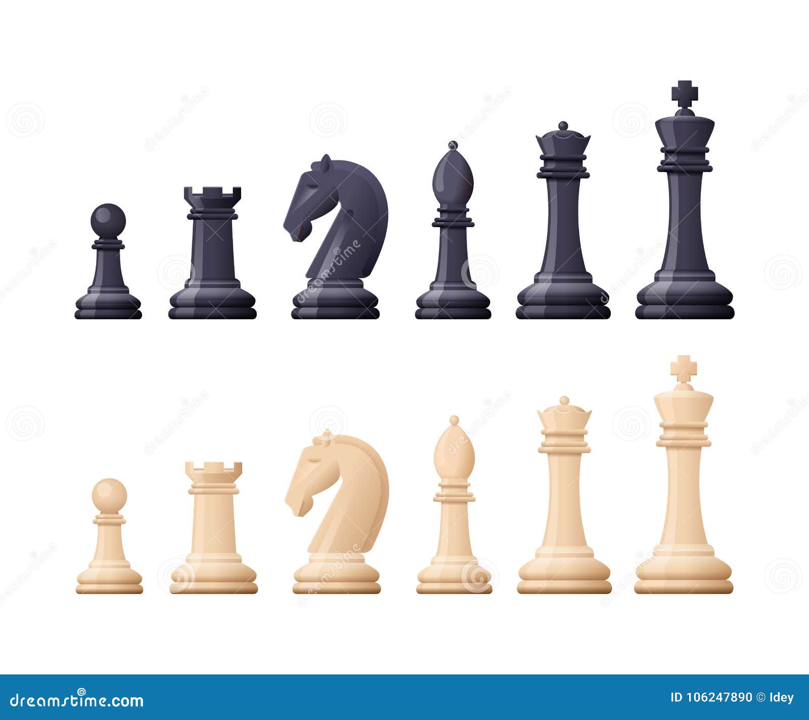 Set black sketch chess pieces from pawn to king Vector Image