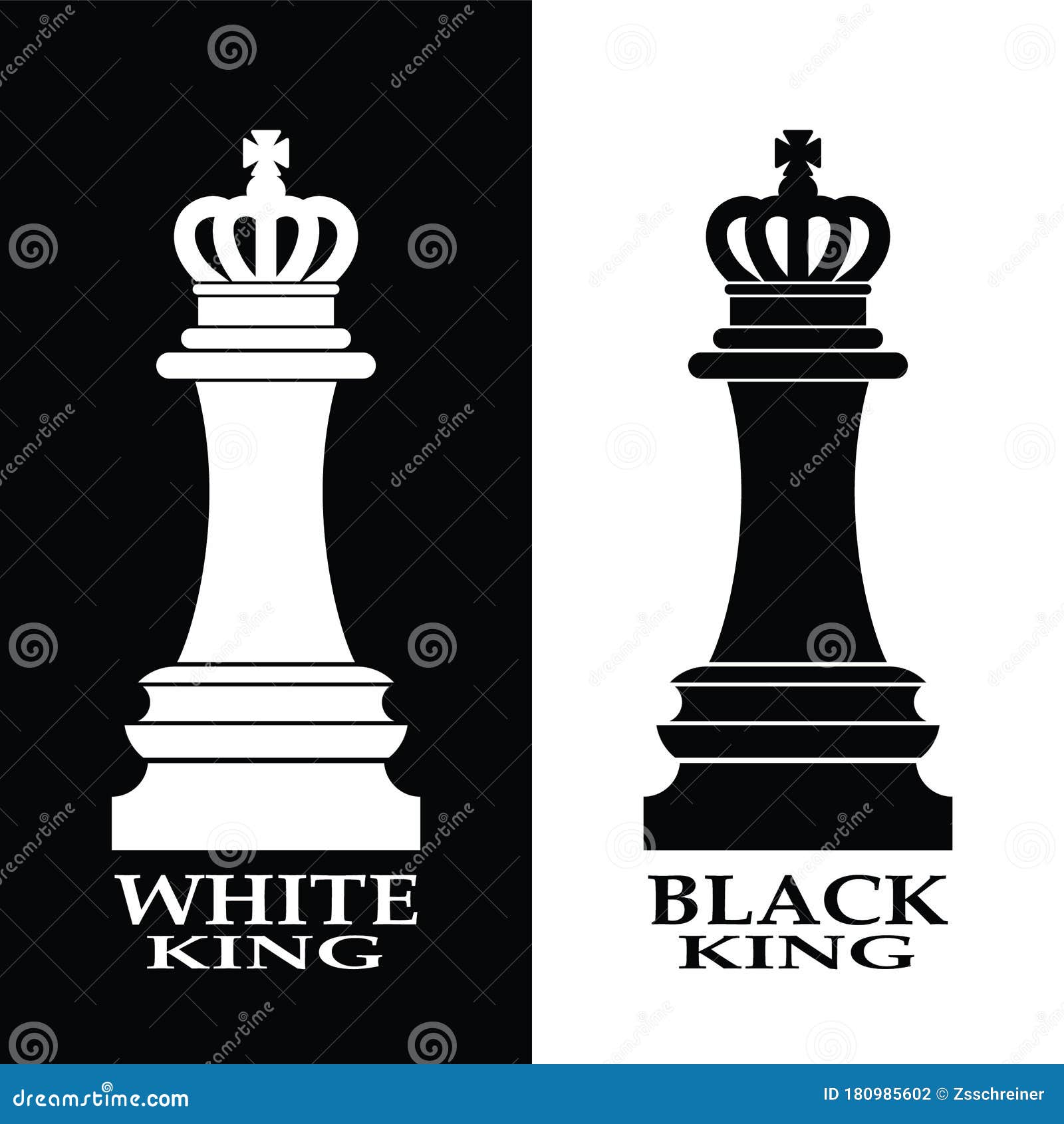 King black and white chess piece Royalty Free Vector Image